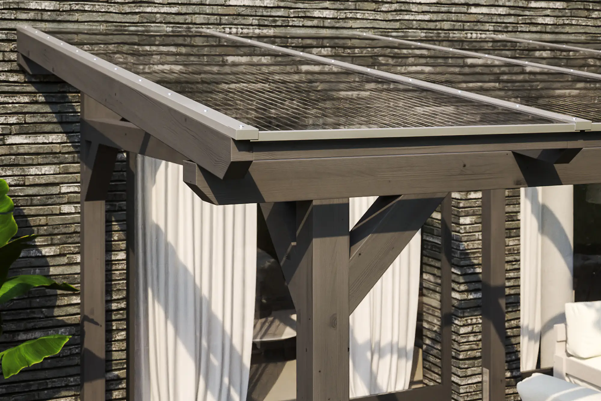 SKAN HOLZ Terrassenüberdachung Siena 648 x 350 cm Leimholz