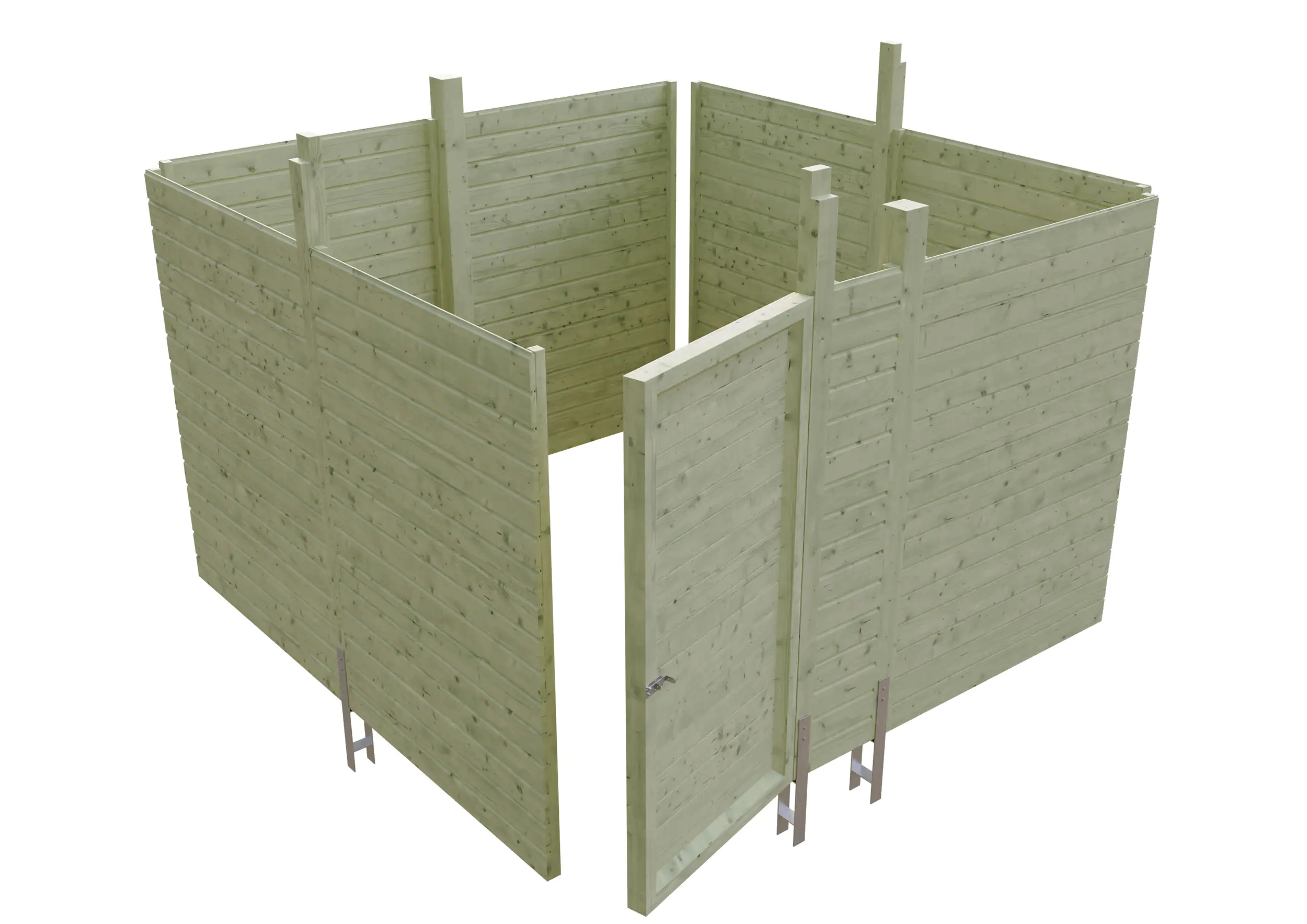 SKAN HOLZ Abstellraum C2 314x317cm, Profilschalung, grün imprägniert
