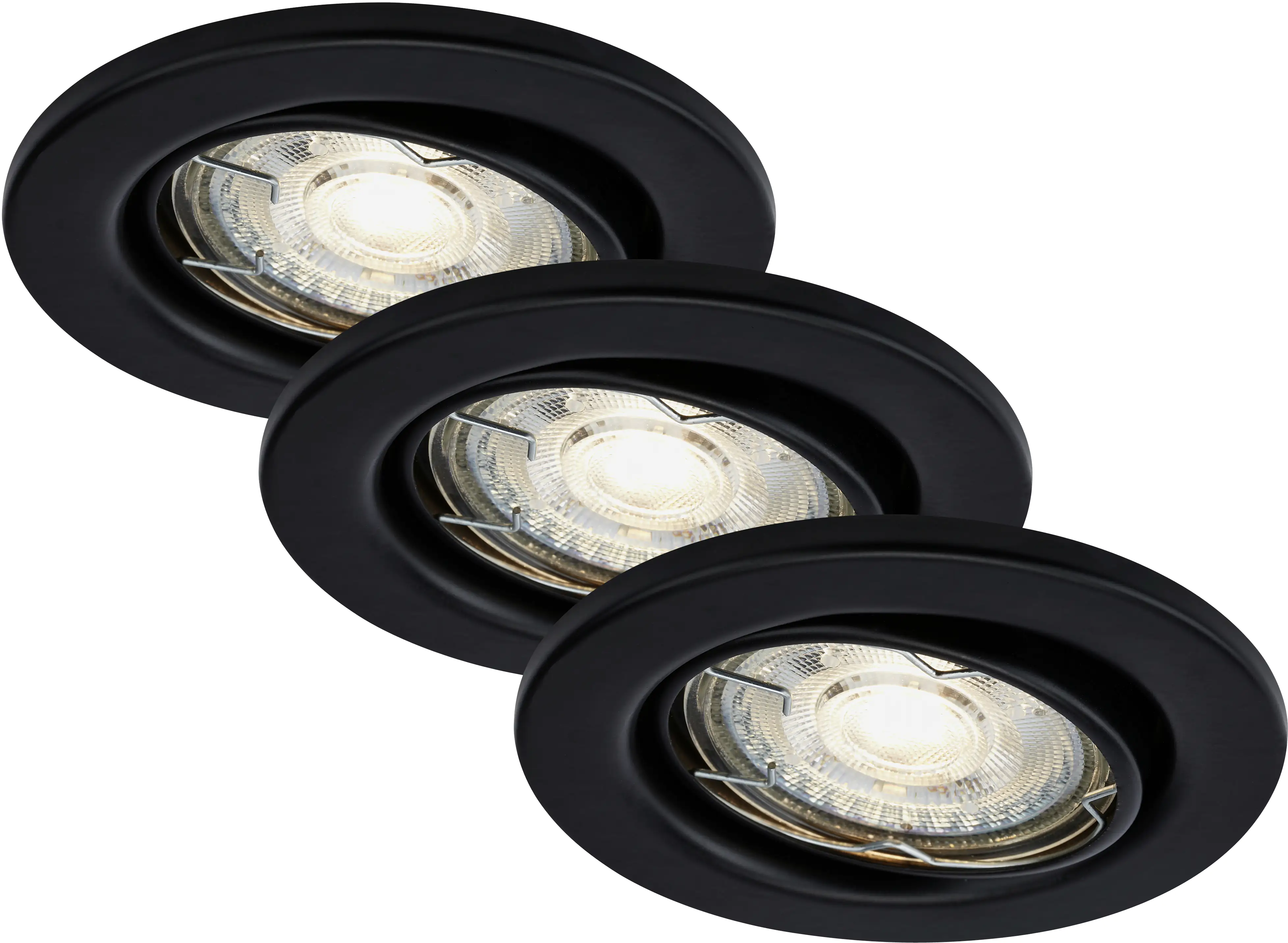 Di-Ka LED Einbauleuchte Sten 3er Set schwarz-matt Ø 8,5 cm GU10 5 W