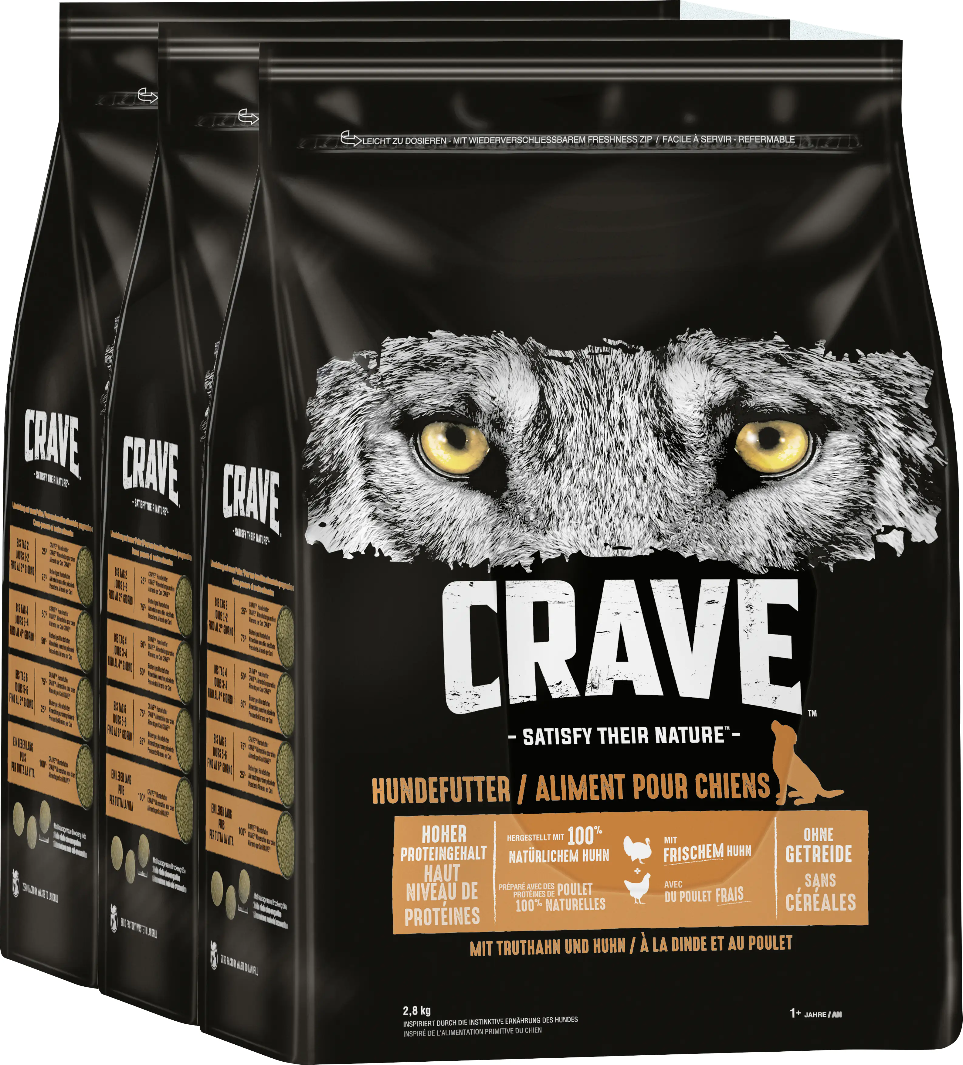 Crave Adult mit Truthahn und Huhn Hundefutter 2,8 kg