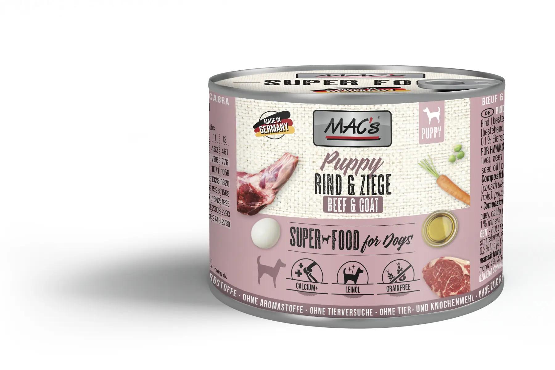 Macs Dog Puppy Hundenassfutter Junior getreidefrei 200 g Rind & Ziege