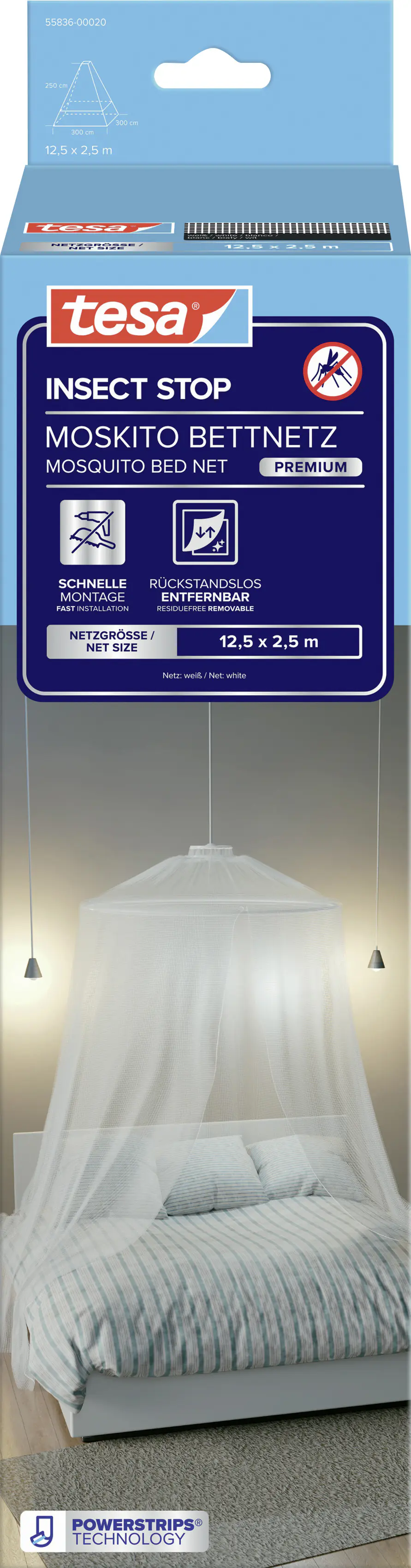 tesa Moskitonetz Comfort 2,5 x 12,5 m weiß