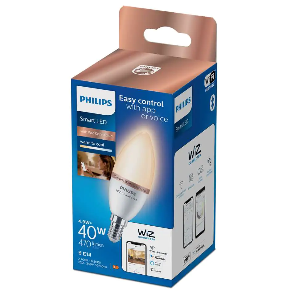 Philips Smart LED Leuchtmittel Tunable White C37 E14 Kerzenform 4,9 W Philips Smart LED Leuchtmittel Tunable White C37 E14 Kerzenform 4,9 W