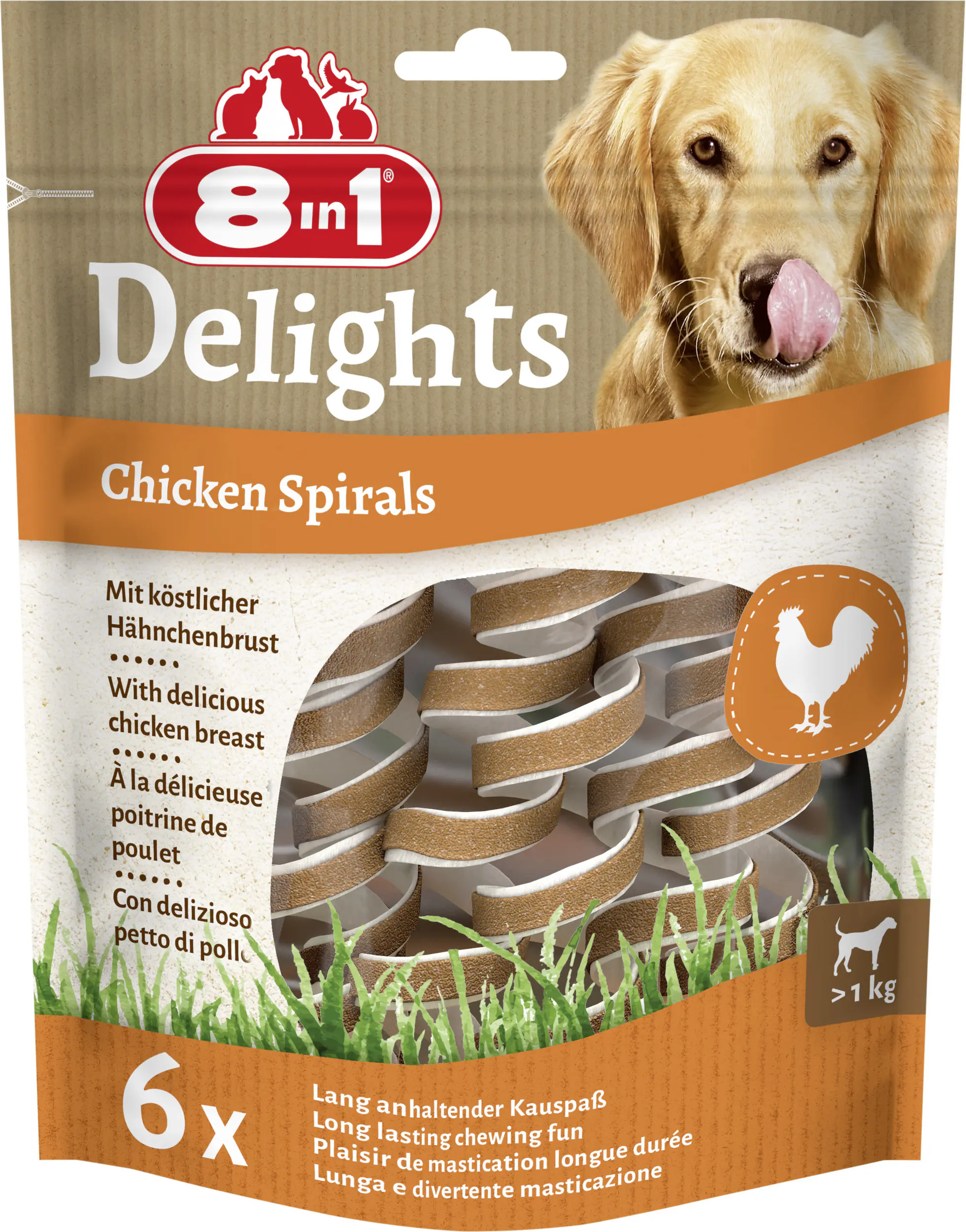 8in1 Hundeleckerli Chicken Spirals 60 g