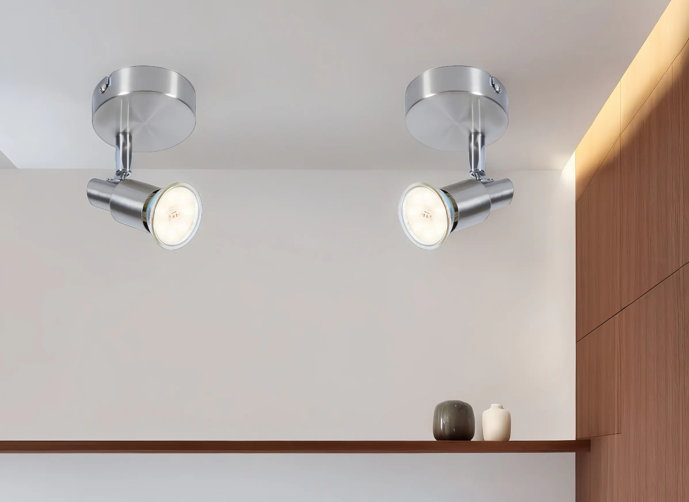 LED Leuchte 1er Spot Lina nickel-chrom Ø 8 x 11 cm warmweiß