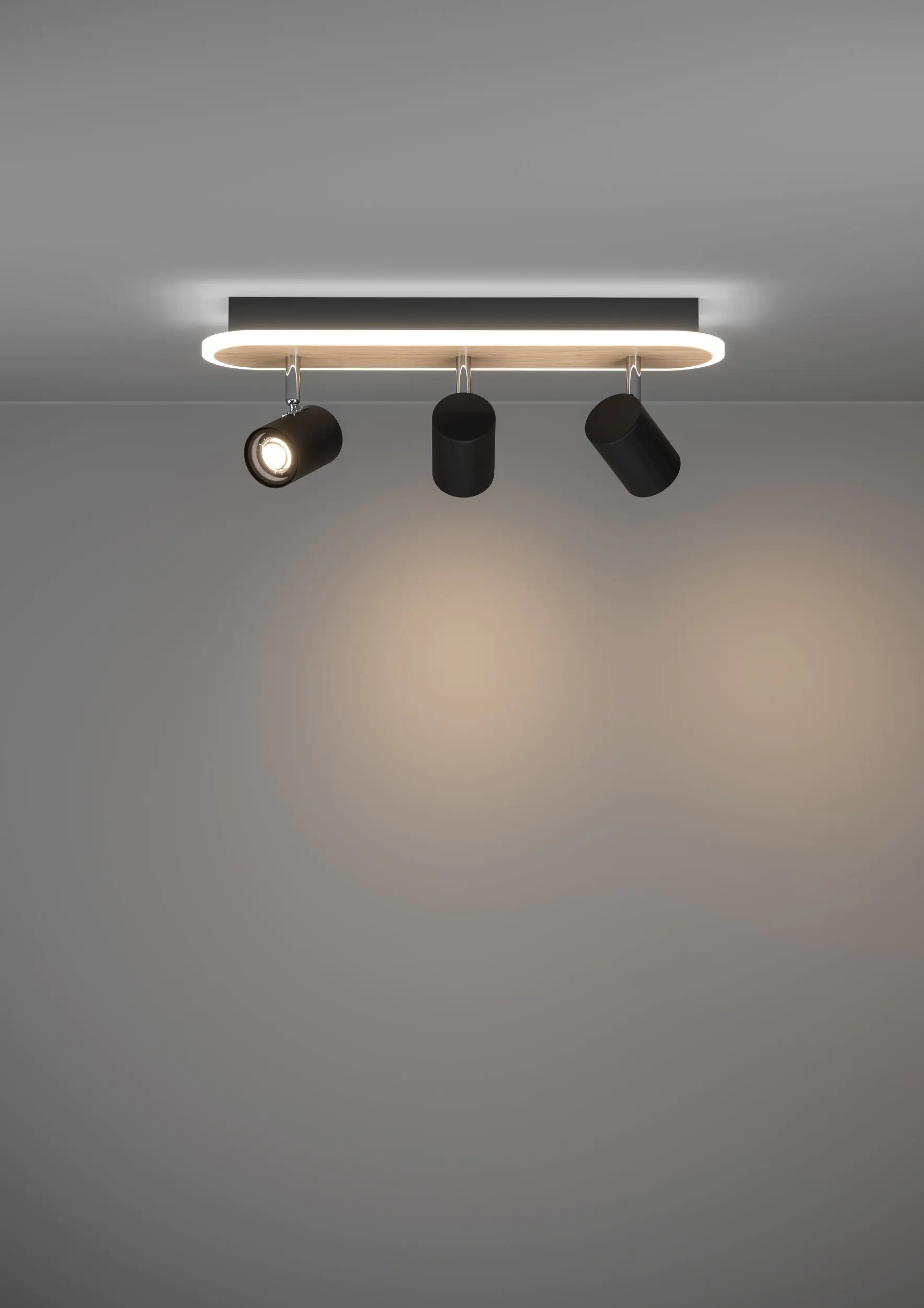 Eglo LED Deckenleuchte Rimbocchi 3x6W, schwarz, warmweiß