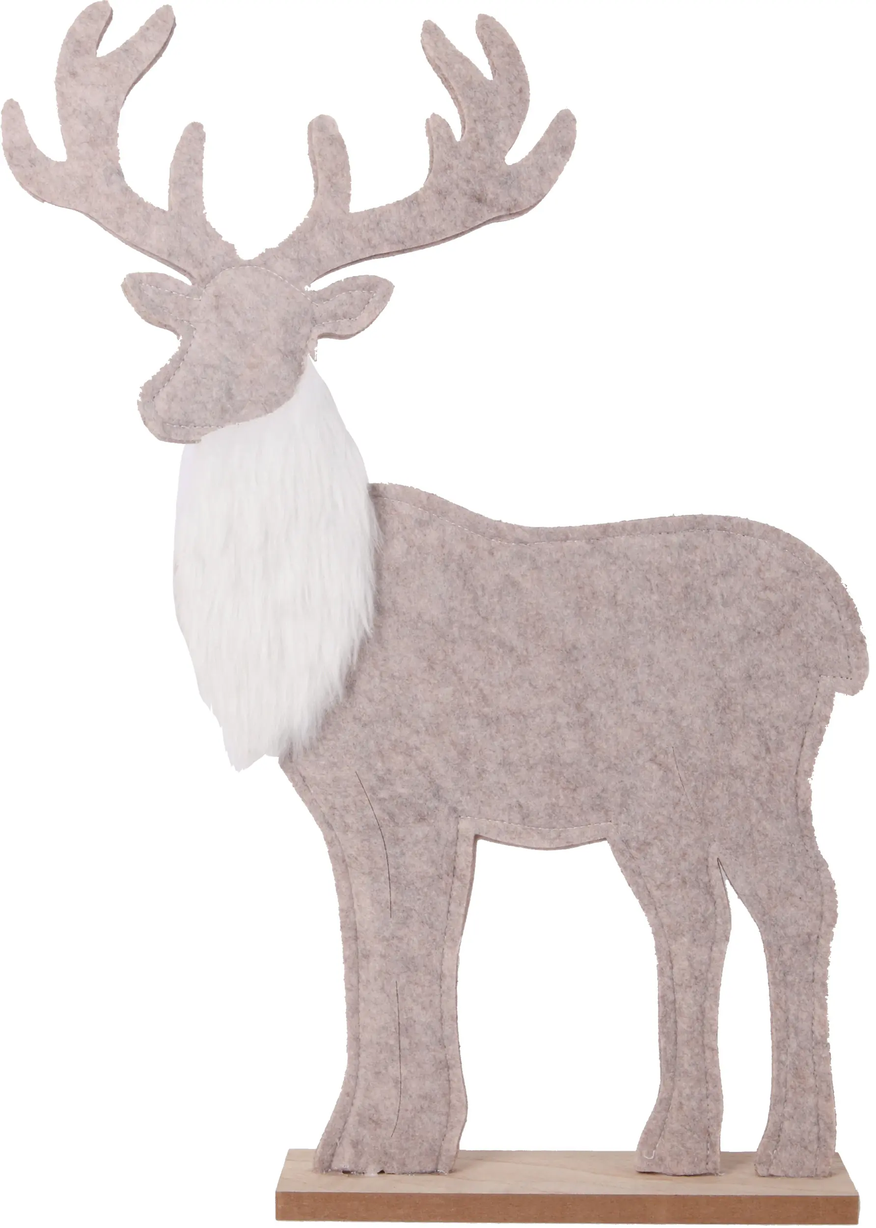 Dekoaufsteller Rentier Holz 40 x 28 cm grau natur