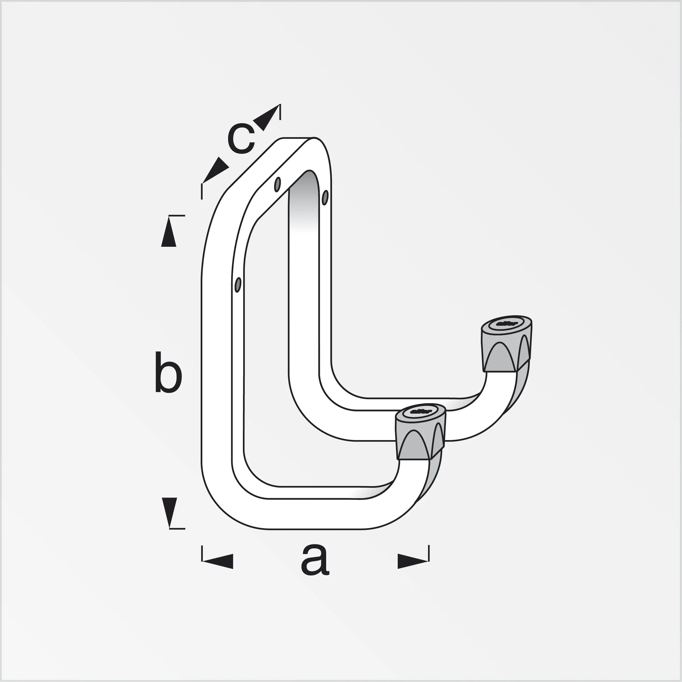 alfer Gerätehaken 175 mm 175 x 120 x 98 mm Stahl verzinkt Kappe rot