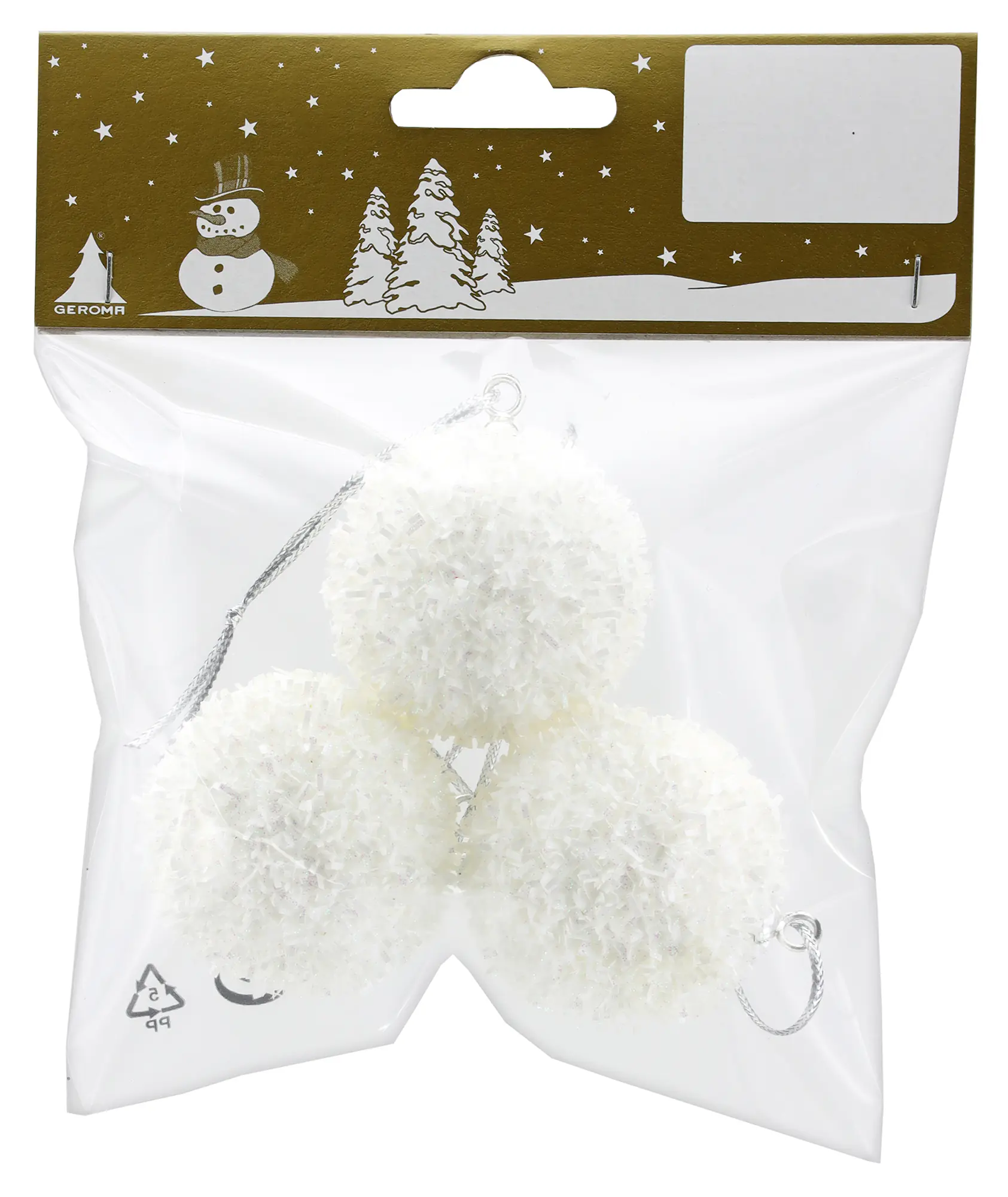 Weihnachtskugeln Styropor 4 cm weiß 3 Stück