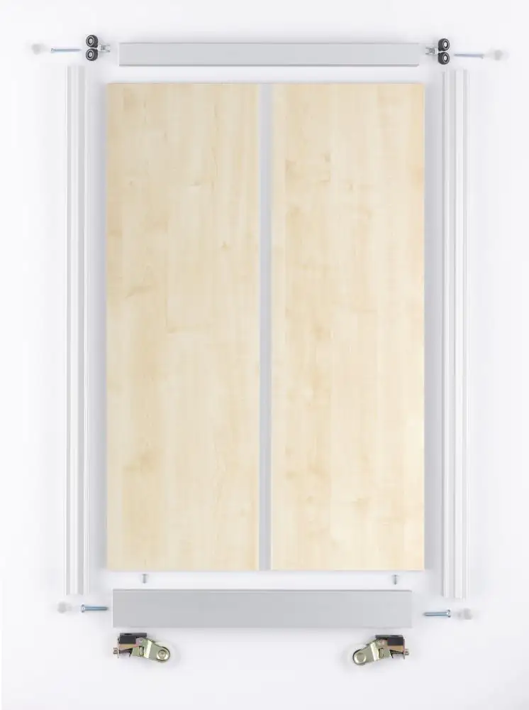 Schiebetür Bau-Set silber Buche Ahorn