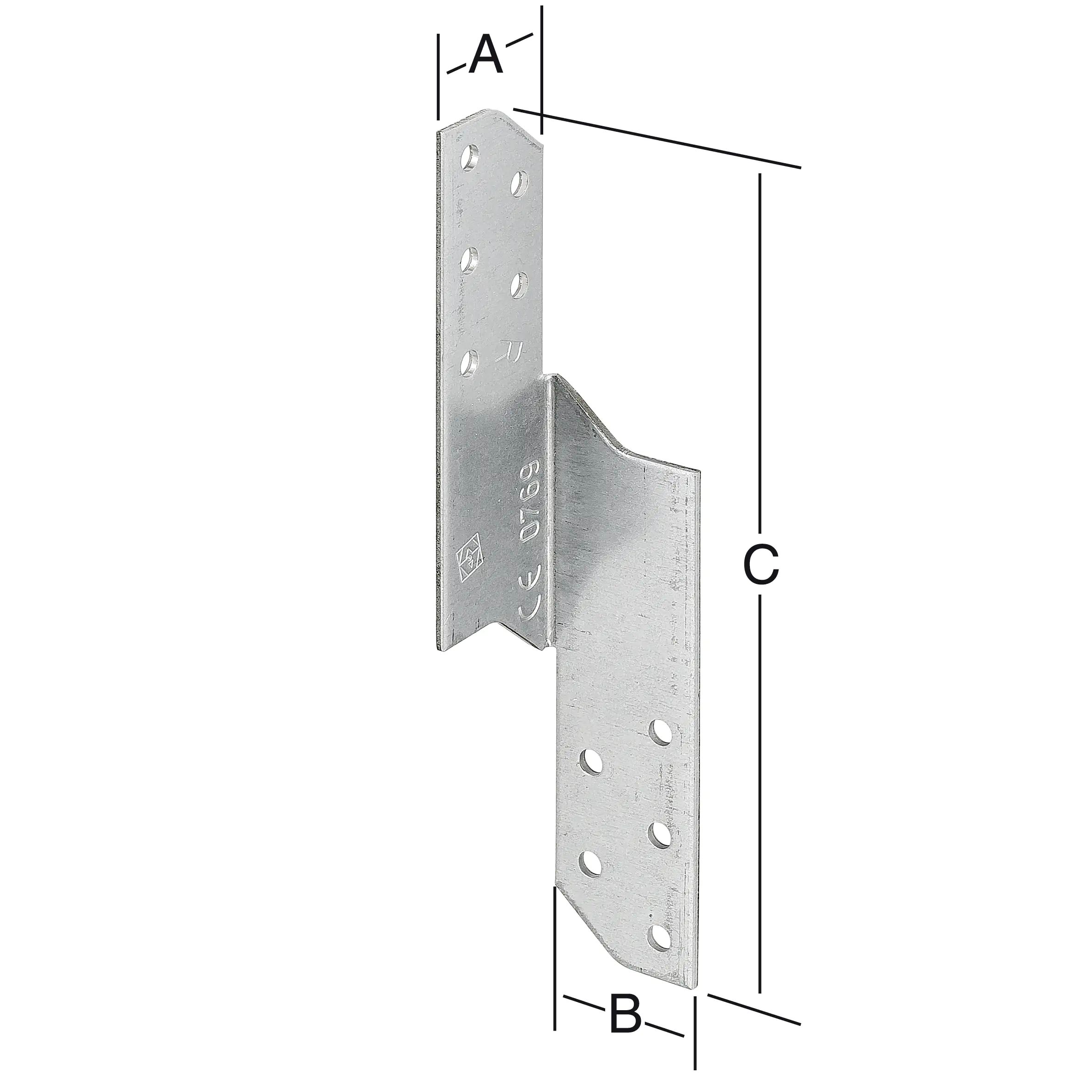 Vormann Sparrenpfettenanker sendzimir verzinkt 30 x 30 x 170 mm