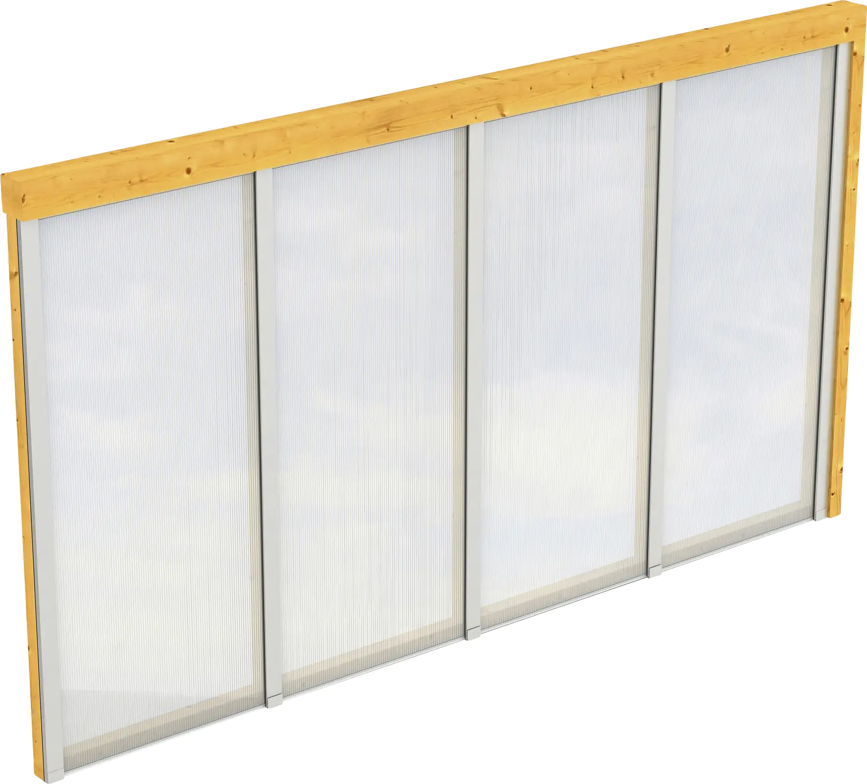 SKAN HOLZ Seitenwand m. Polycarbonatplatten 355 x 200 cm Fichte
