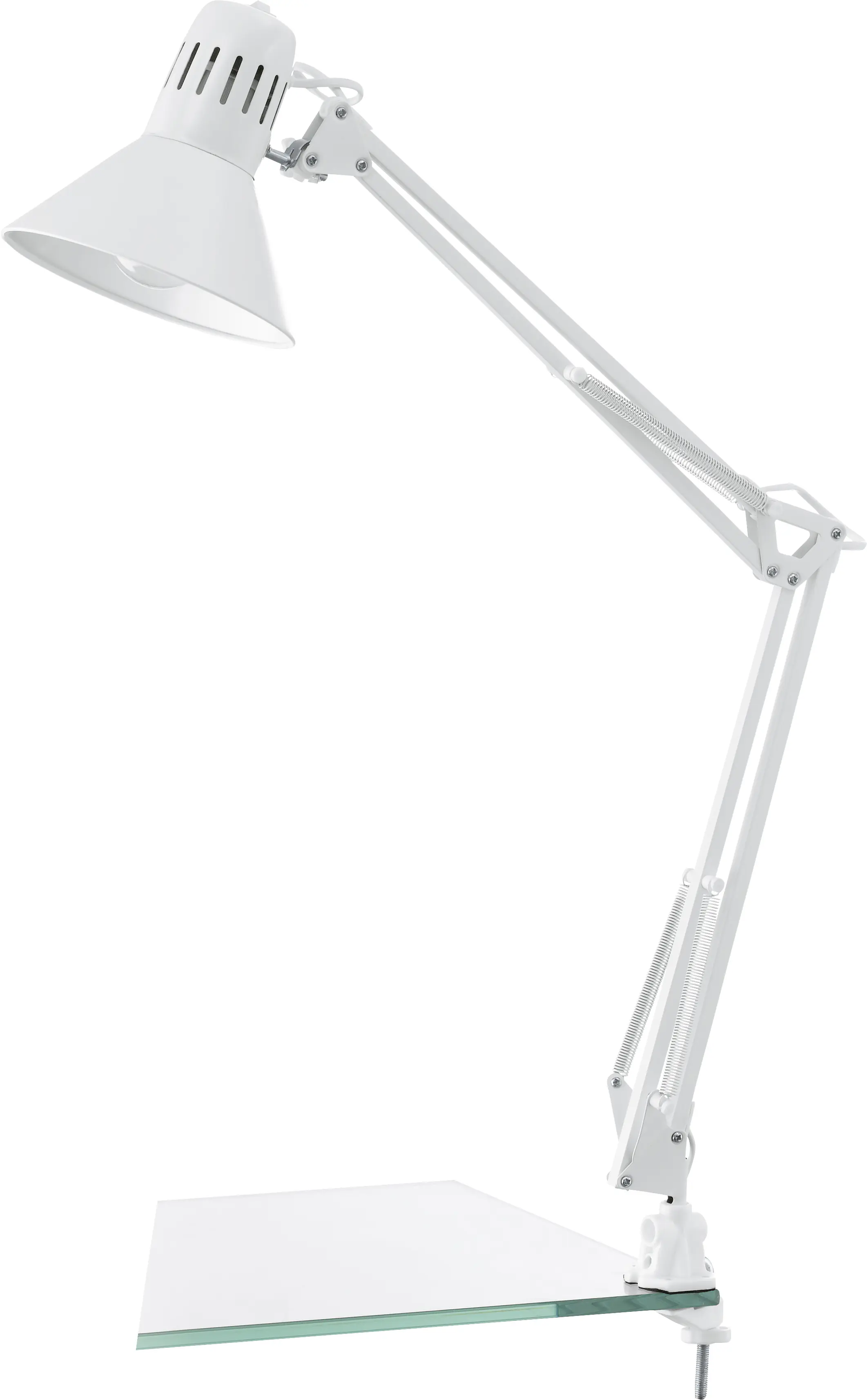 Eglo Klemm-Tischleuchte Firmo weiß glänzend 73 cm E27