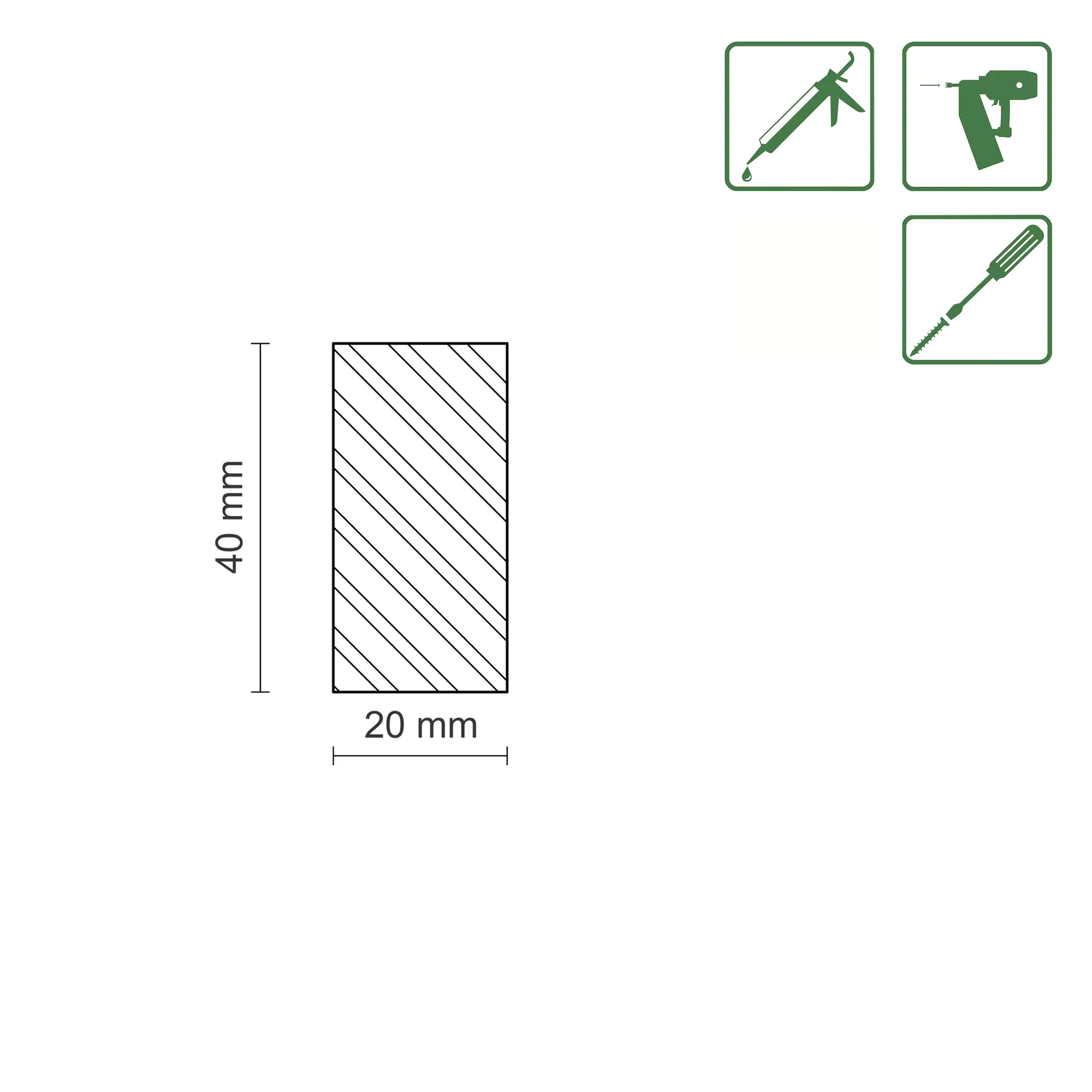 FN Neuhofer Flachleiste 210 cm 40 x 20 mm Buche