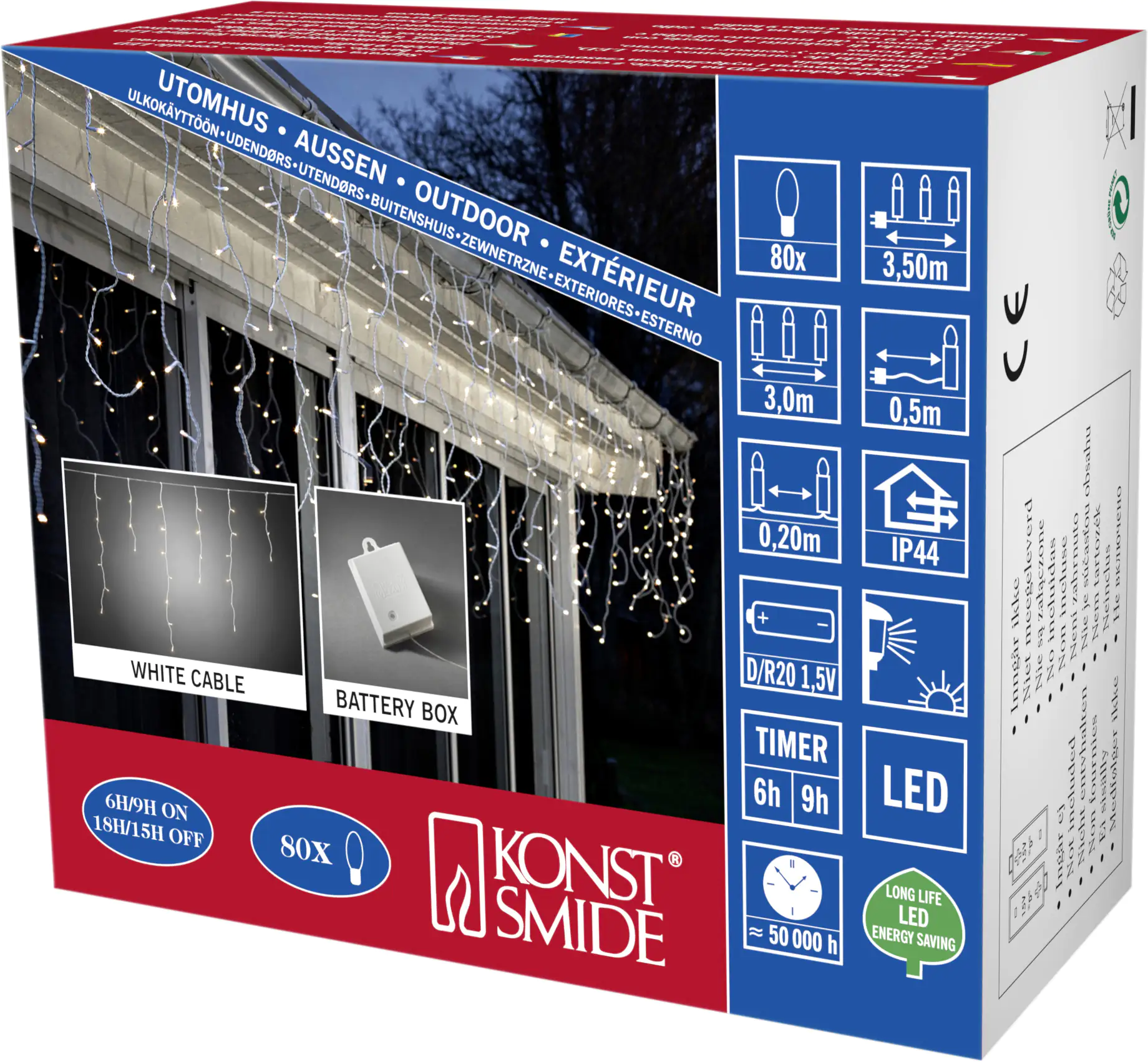 Konstsmide LED Eisregen 80 LED, warmweiß Konstsmide LED Eisregen 80 LED, warmweiß