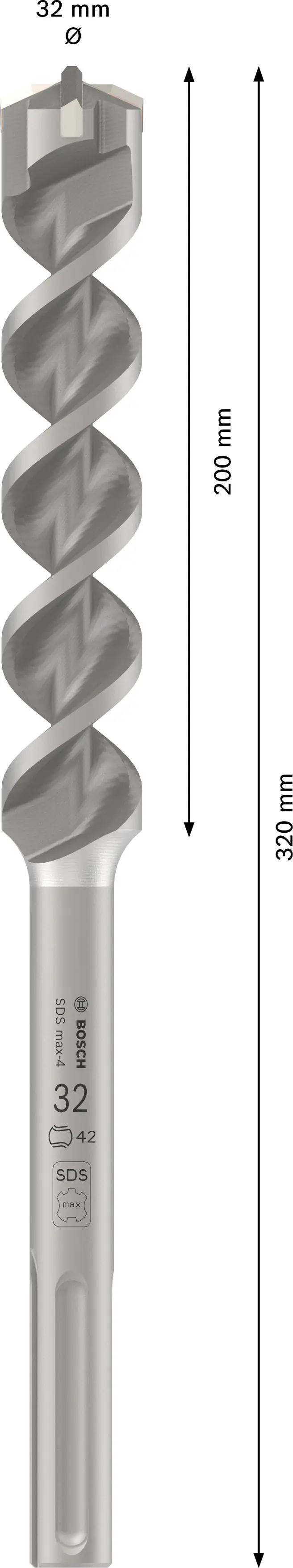 Bosch PRO SDS max-4 Hammerbohrer 32 x 200 x 320 mm