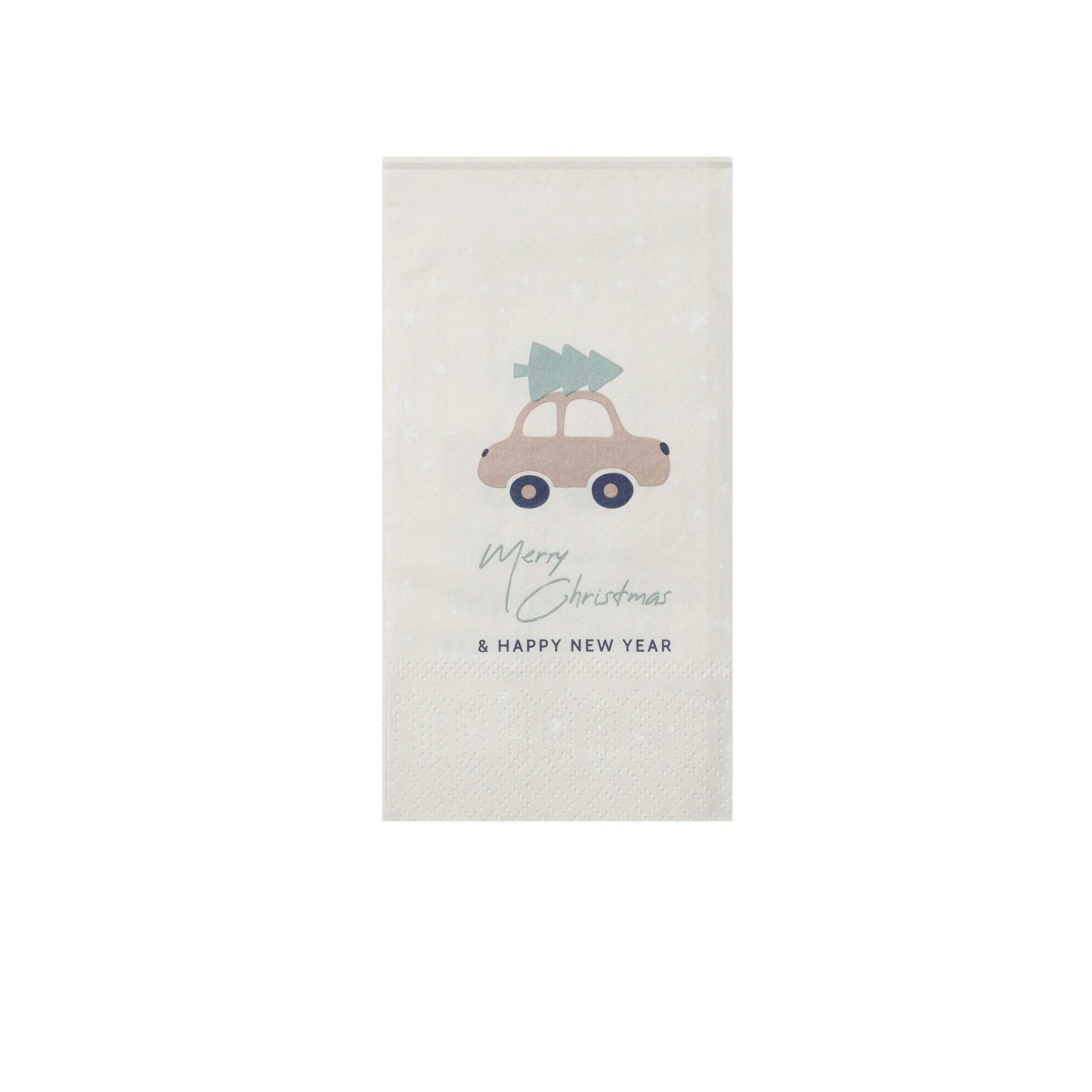 Eglo Servietten Merry Christmas & Happy New Year weiß 16,5 x 8 cm - 20er Pack