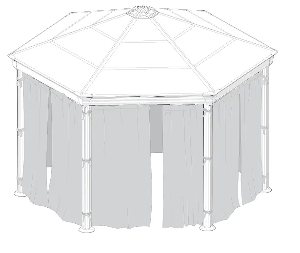 Canopia Pavillon Roma Vorhang-Set 225x235 cm, grau