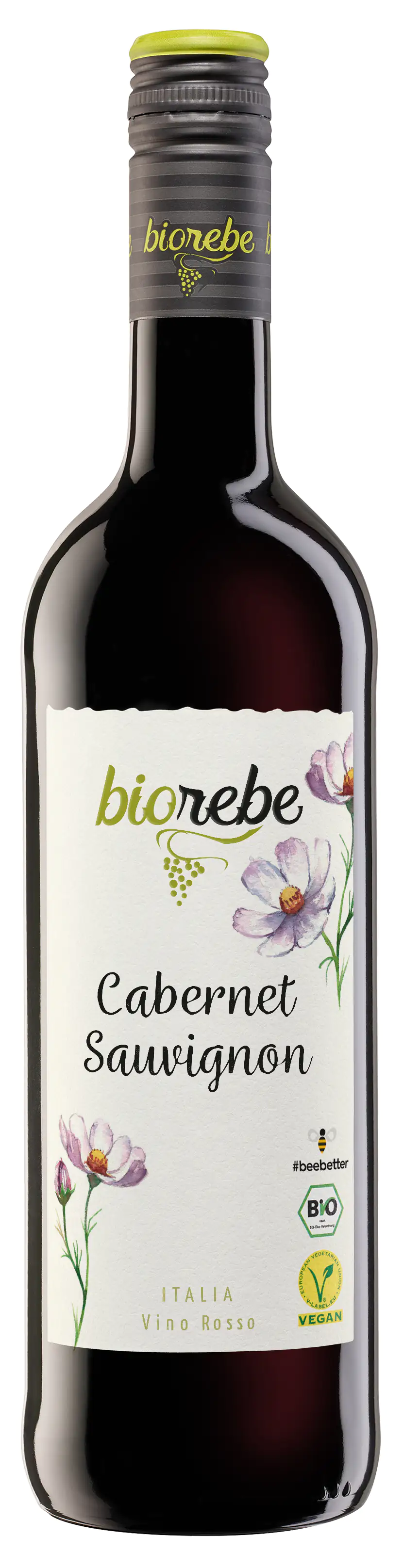 Biorebe Rotwein Carbernet Sauvignon trocken Italien 1 x 0,75 L bio/vegan