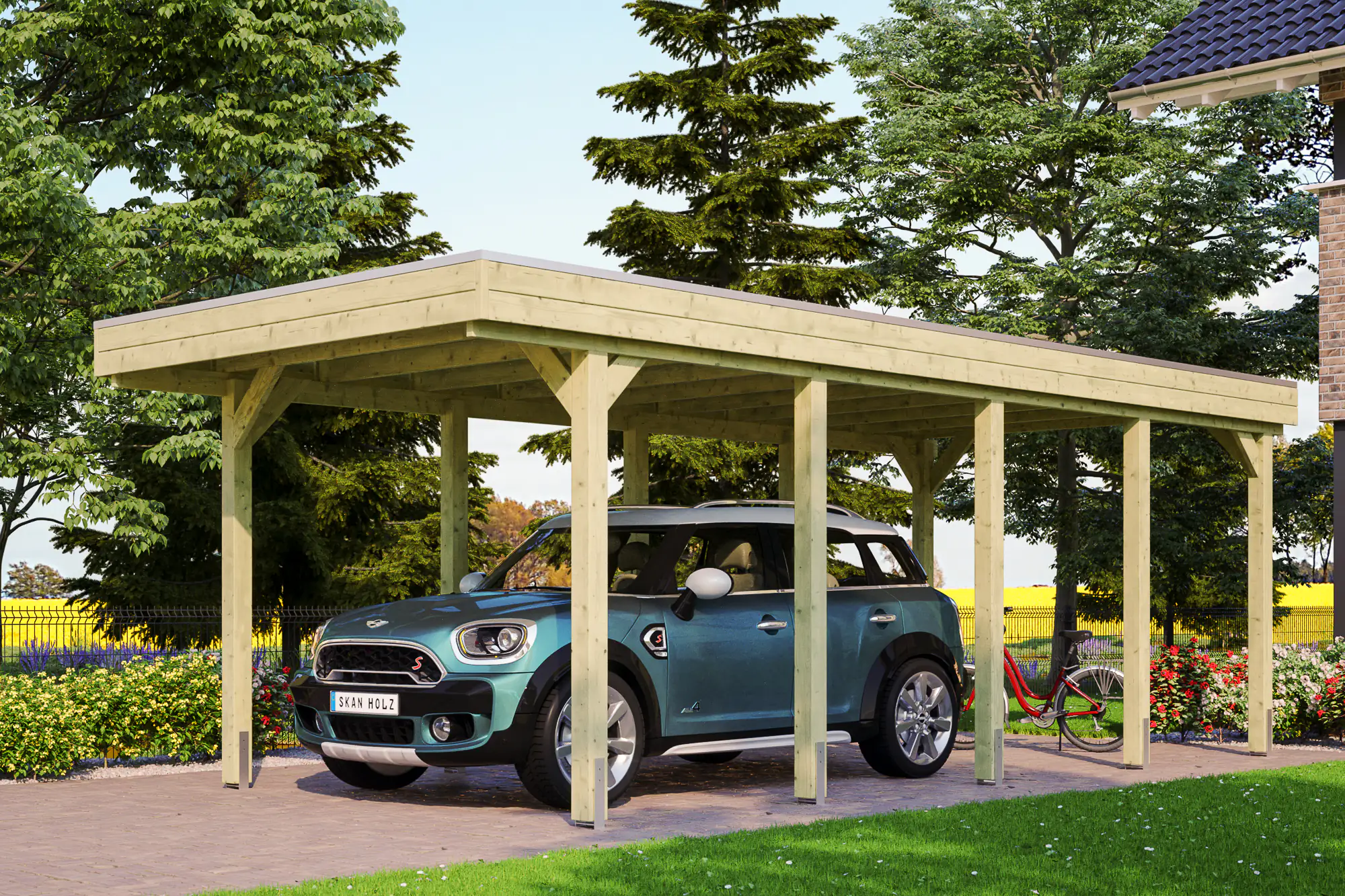 SKAN HOLZ Carport Friesland 314 x 708 cm mit EPDM-Dach