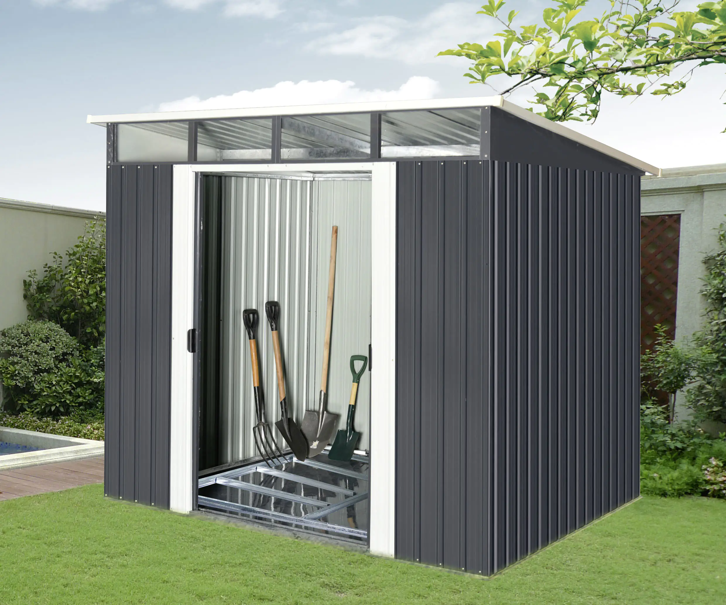 Pergart Metallgerätehaus Lübeck 89 224 x 267 cm anthrazit-matt