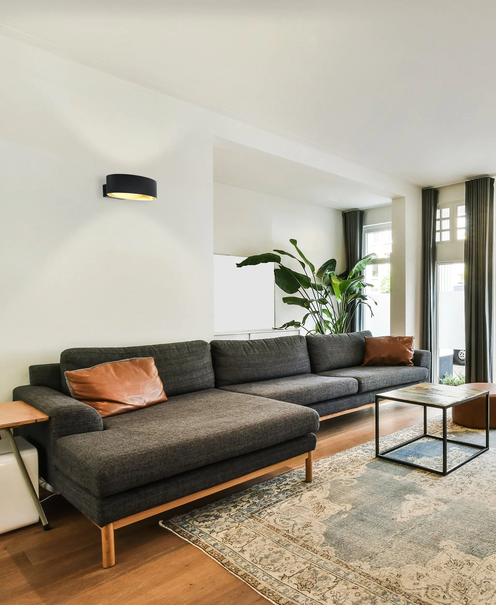 Eglo Wandleuchte Maccacari schwarz-gold 27 x 7,5 cm warmweiß