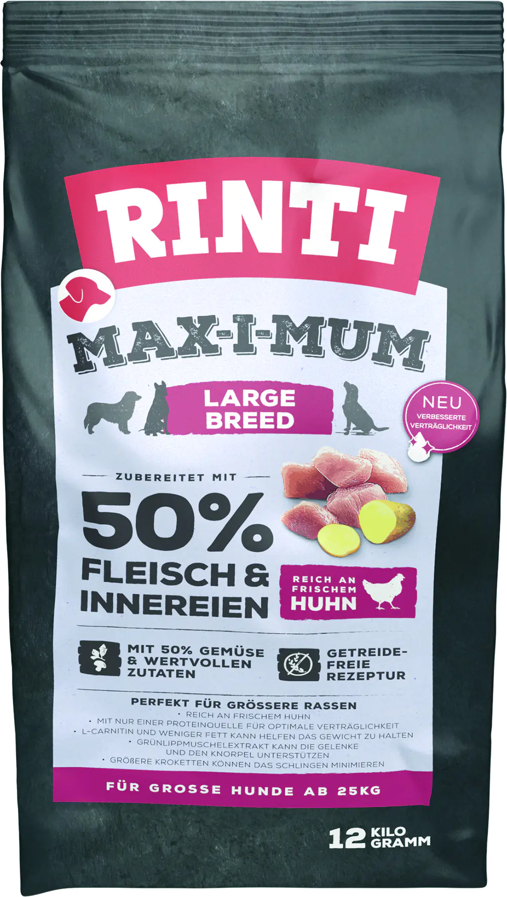 Rinti Max-i-Mum Hundetrockenfutter Adult 12 kg Huhn