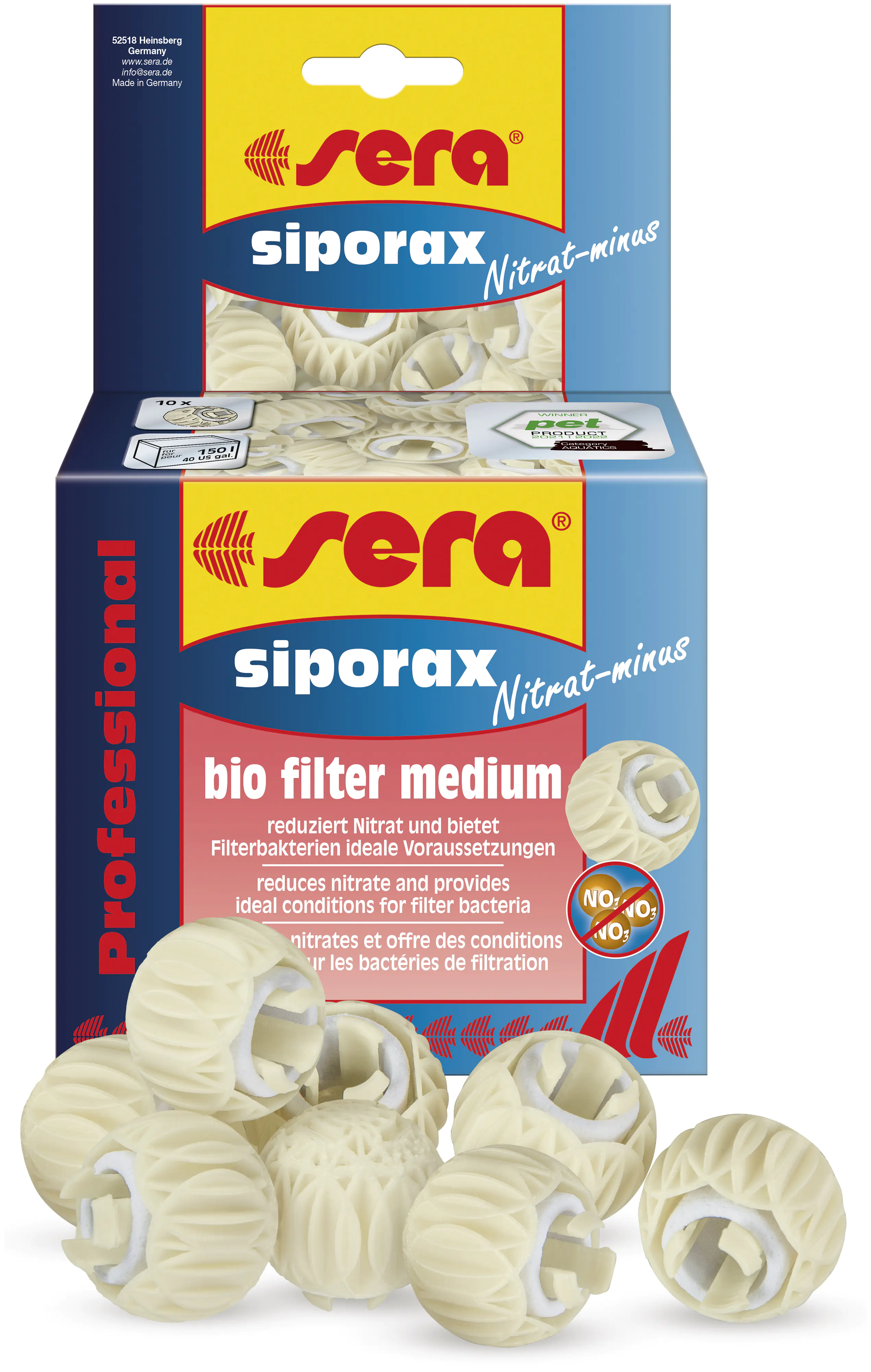 Sera Aquariumfiltermedium siporax Nitrat-minus Professional 500 ml
