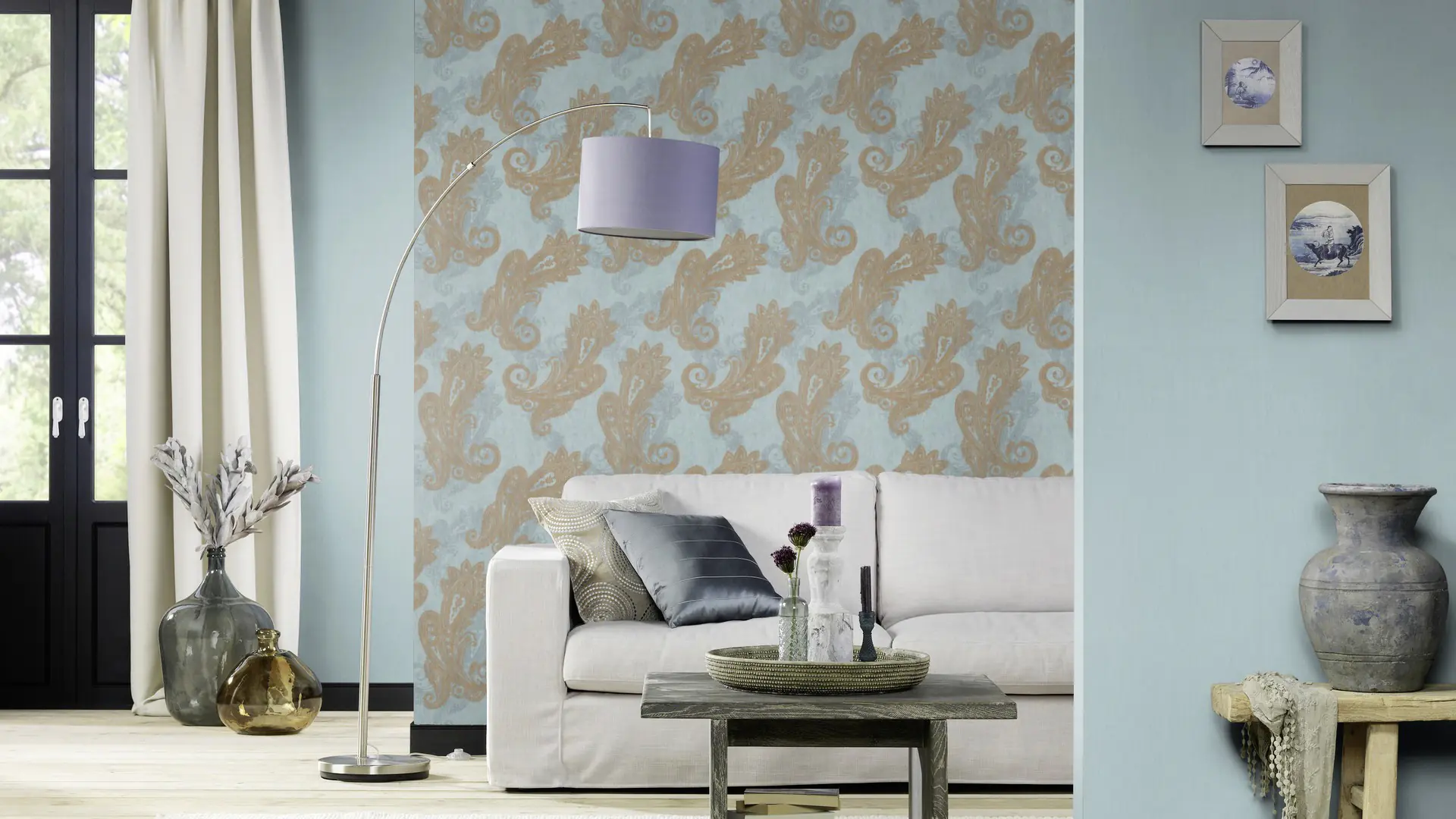 Rasch Vliestapete 746440 Blau-Hellblau Muster & Motive 10,05 m x 0,53 m