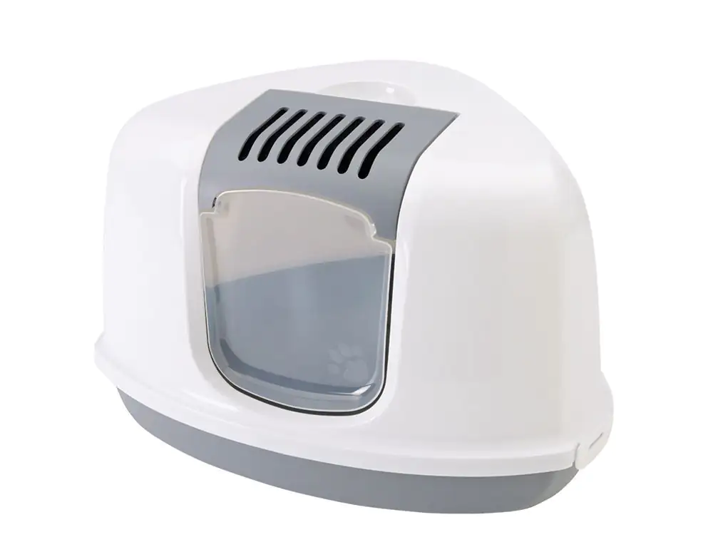 Nobby Katzentoilette Nestor Corner grau-weiß mit Tür und Filter 58,5 x 45,5 x 40 cm Nobby Katzentoilette Nestor Corner grau-weiß mit Tür und Filter 58,5 x 45,5 x 40 cm