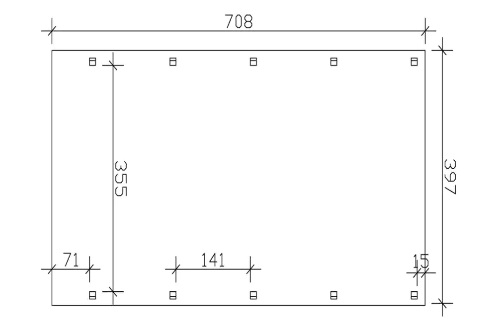 SKAN HOLZ Carport Friesland Caravan 397 x 708 cm, Grün imrpägniert