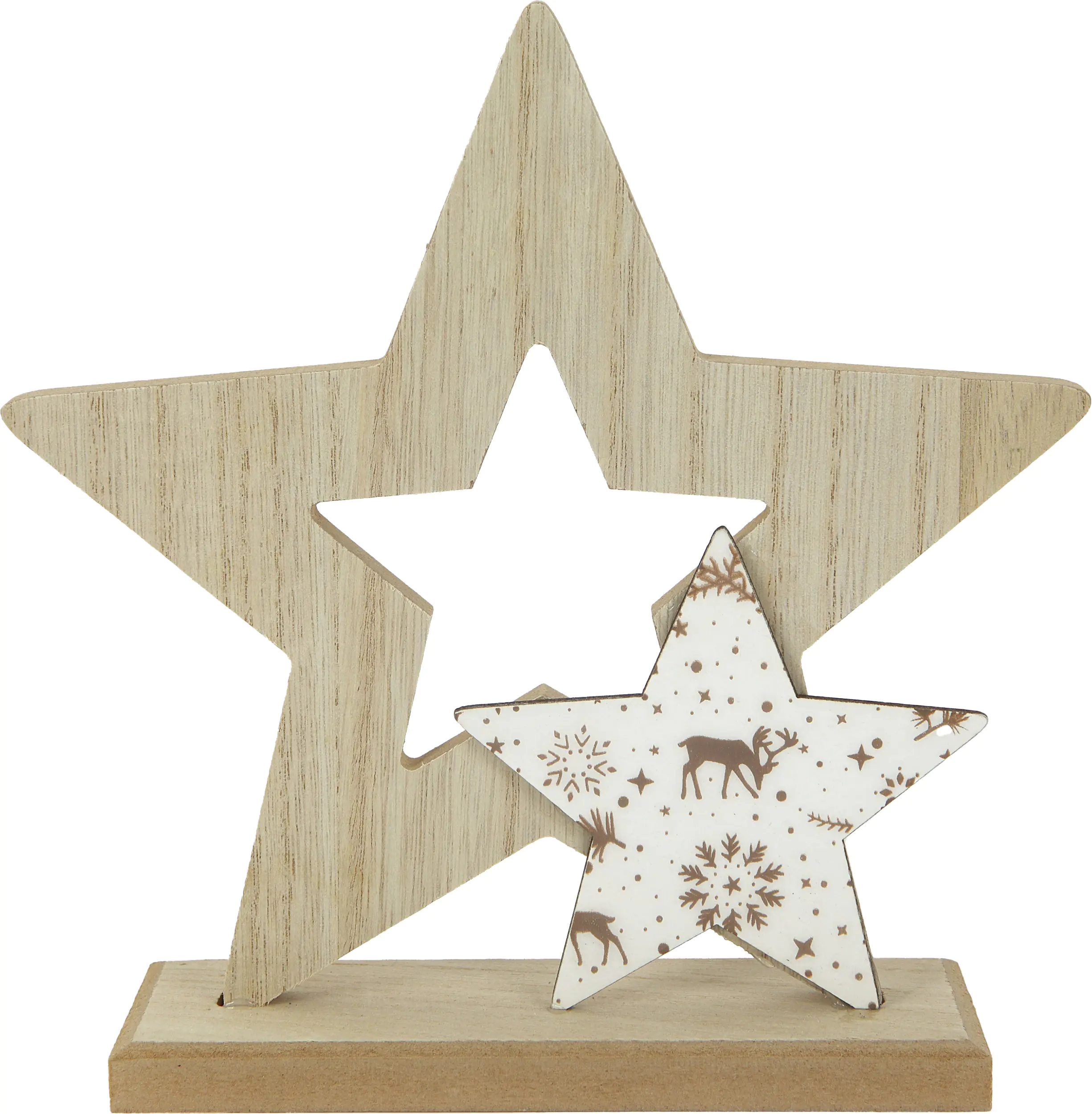 TrendLine Deko Holzstern 20 x 5,5 x 20 cm mit Muster 