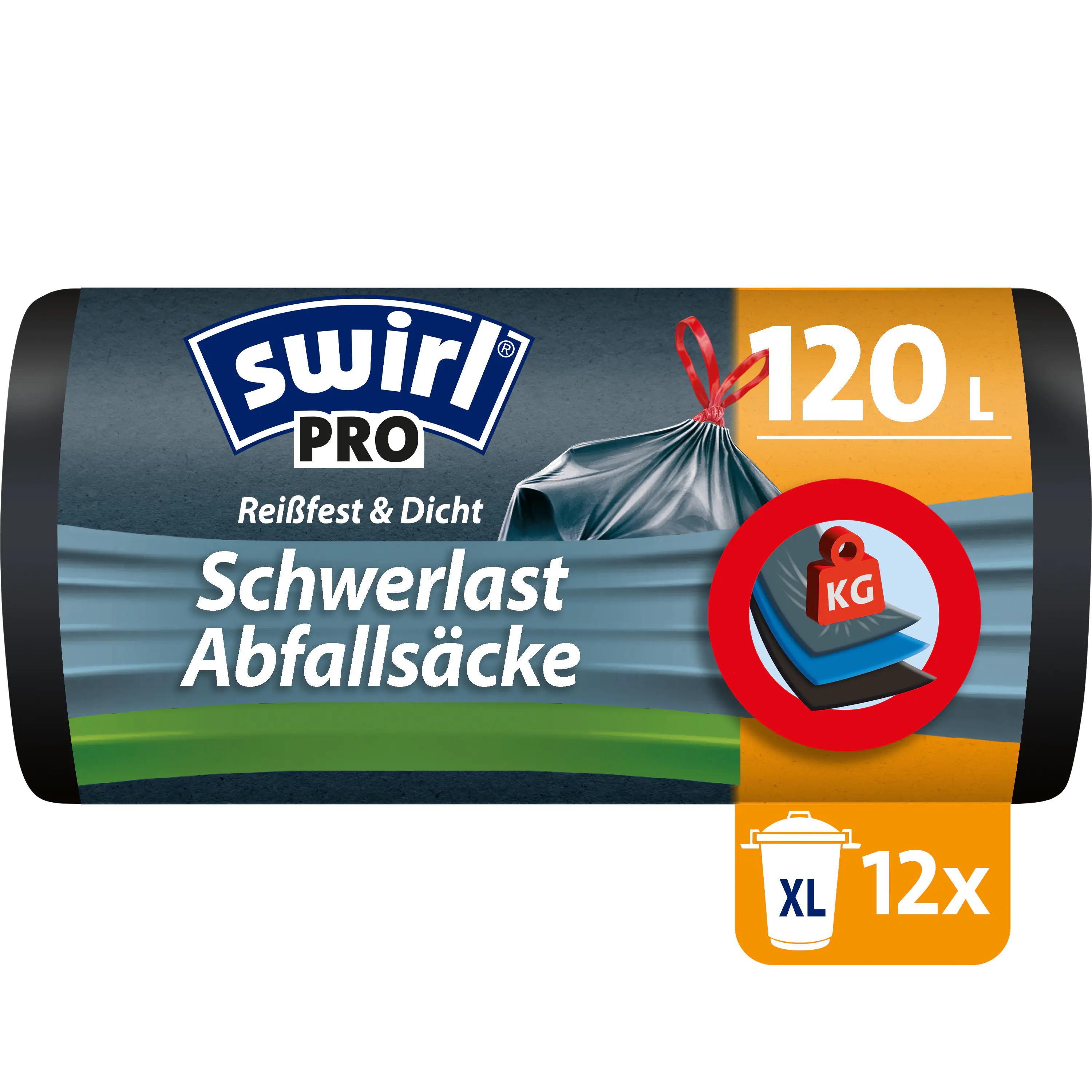 Swirl® 120 l Schwerlast-Säcke Profi mit Zugband Reißfest & Dicht