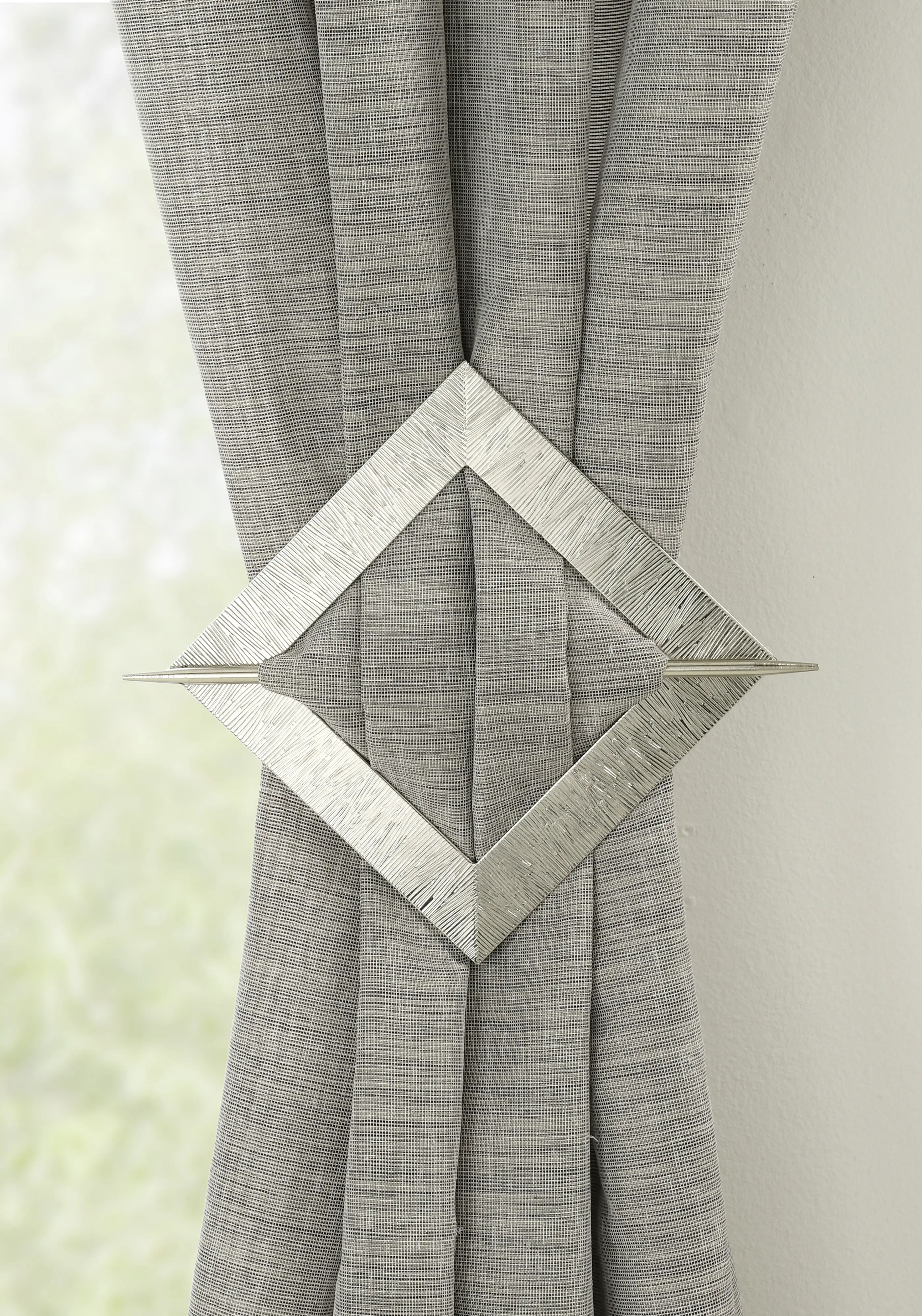 Gardinia Raffhalter für Vorhänge 14,5 x 14,5 cm edelstahl-optik