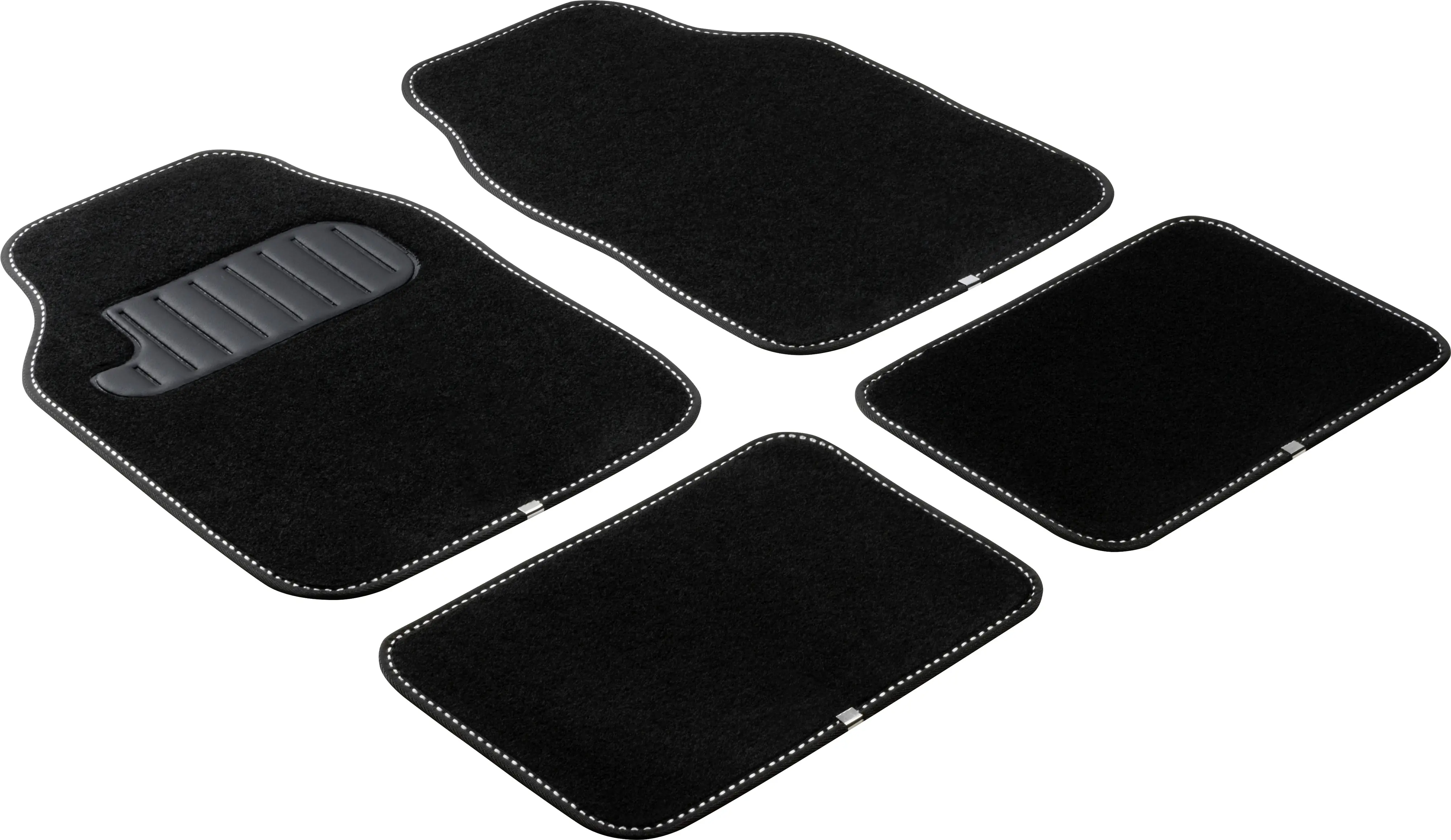 Walser Universal Fußmatten The Color Komplett-Set Textilband mit Zierstich weiß