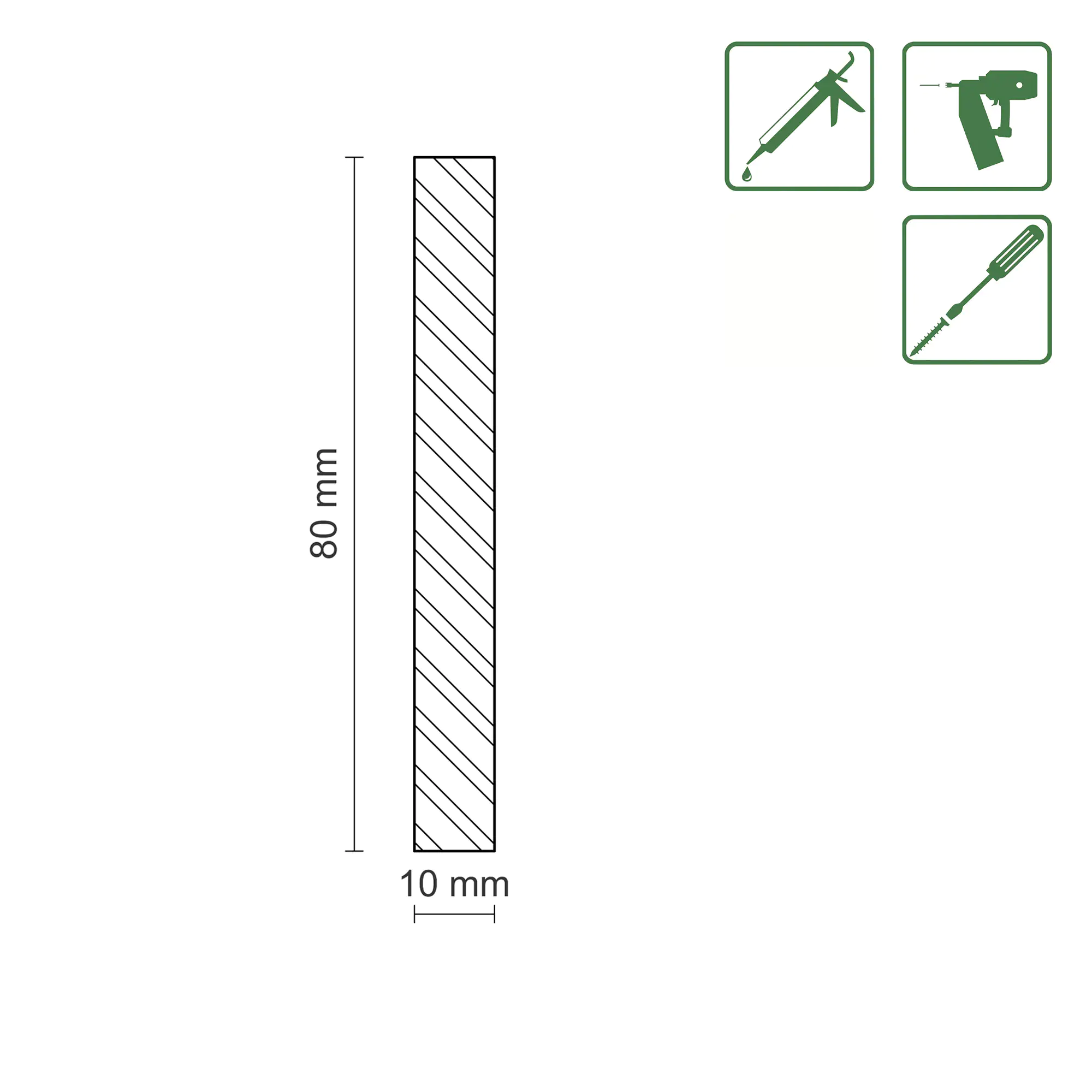 FN Neuhofer Flachleiste 240 cm 80 x 10 mm Fichte/Kiefer