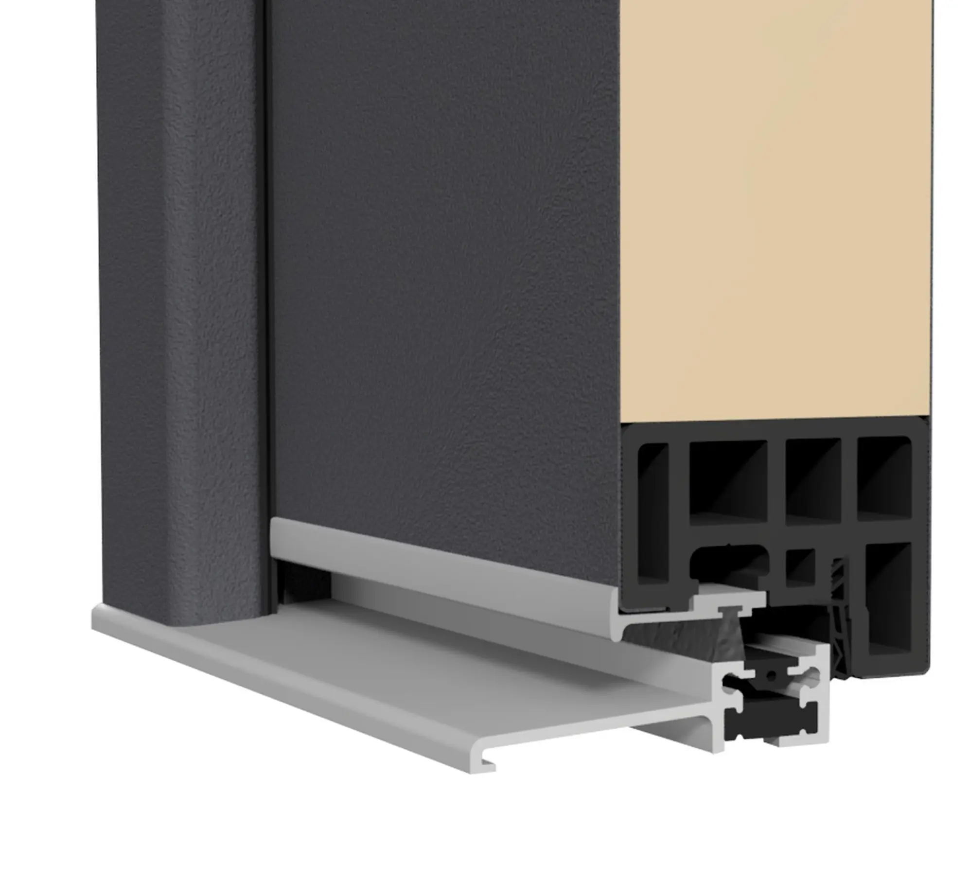 Splendoor Haustür Passivedoor Premium B03 Aluminium/Stahl anthrazit DIN links 98 x 208 cm mit Fingerscan