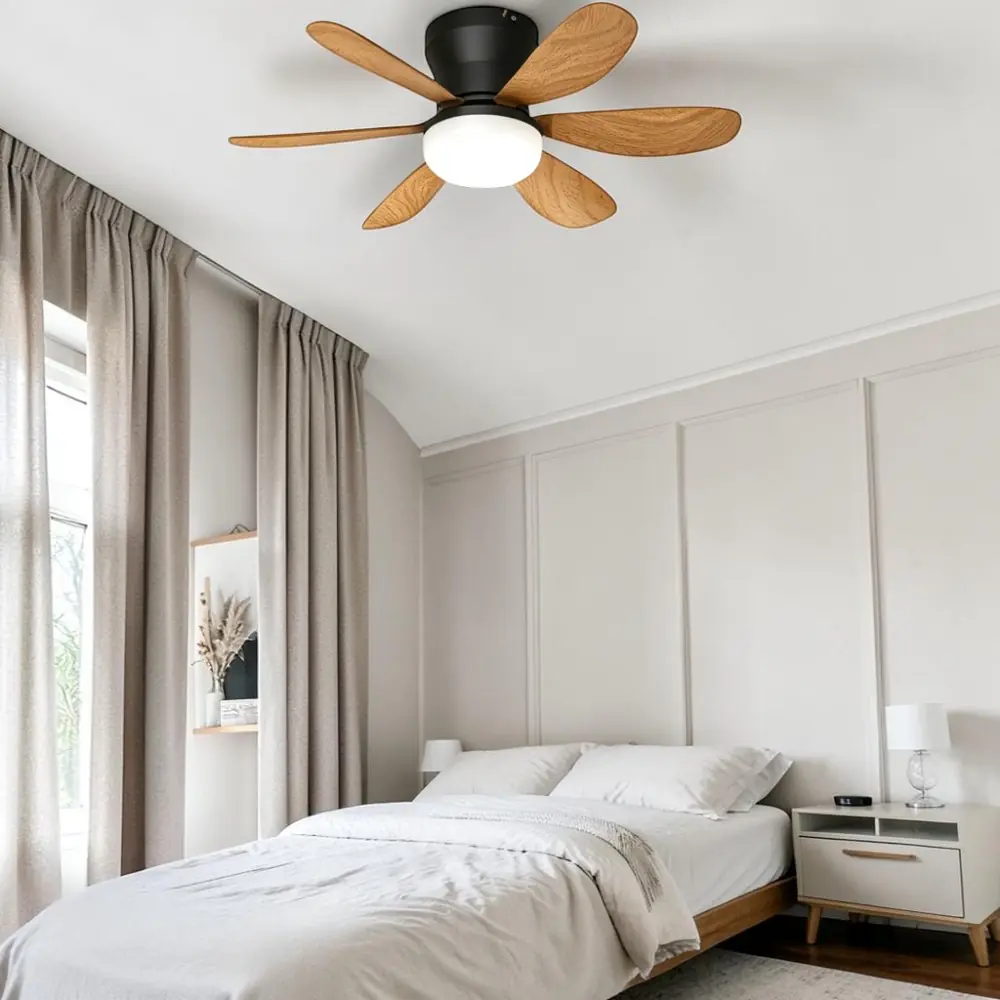 LED-Deckenventilator Chic holz dimmbar