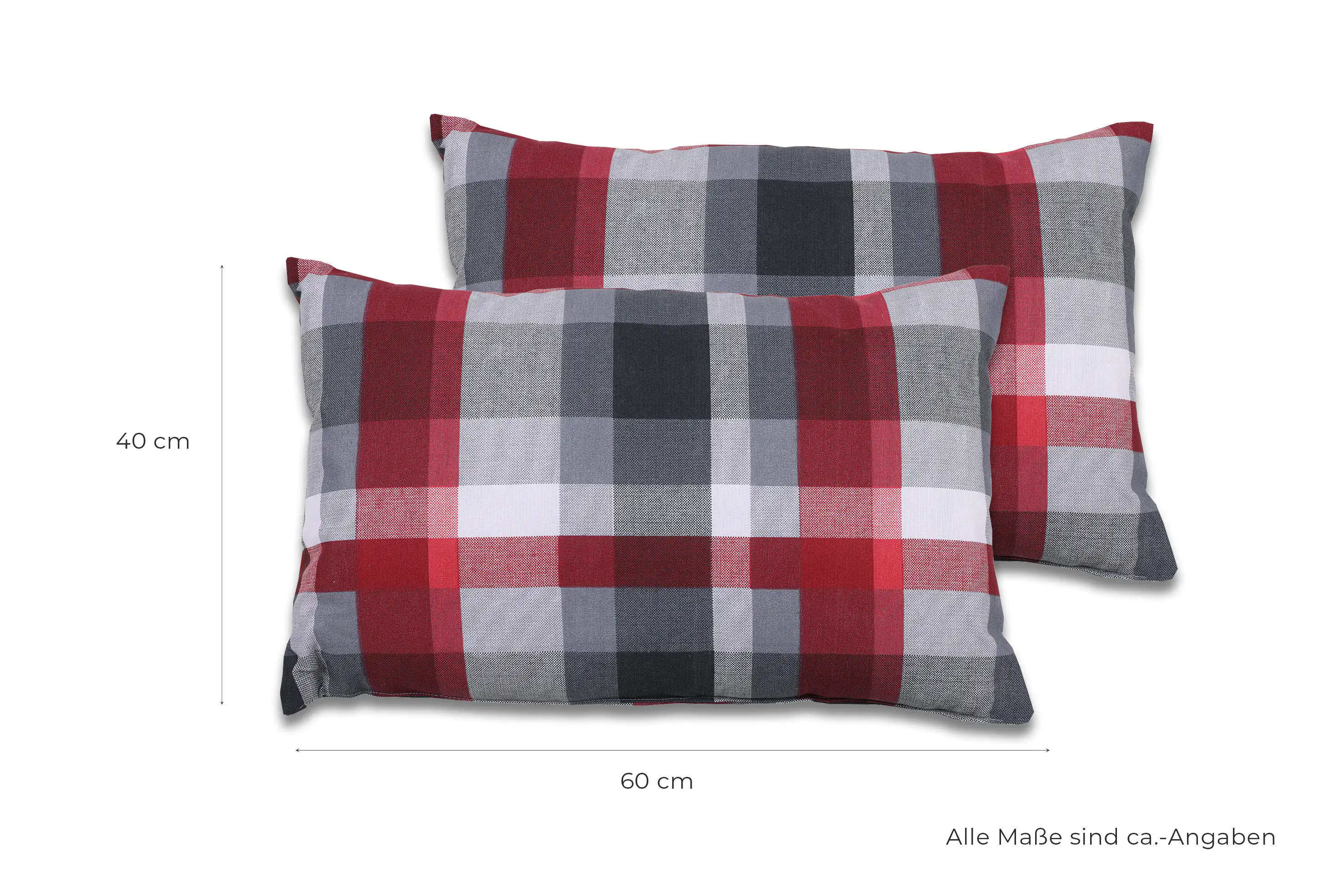 GO-DE Hollywood-Auflage 4-tlg. 50 cm x 180 cm x 8 cm, rot, karo rot GO-DE Hollywood-Auflage 4-tlg. 50 cm x 180 cm x 8 cm, rot, karo rot