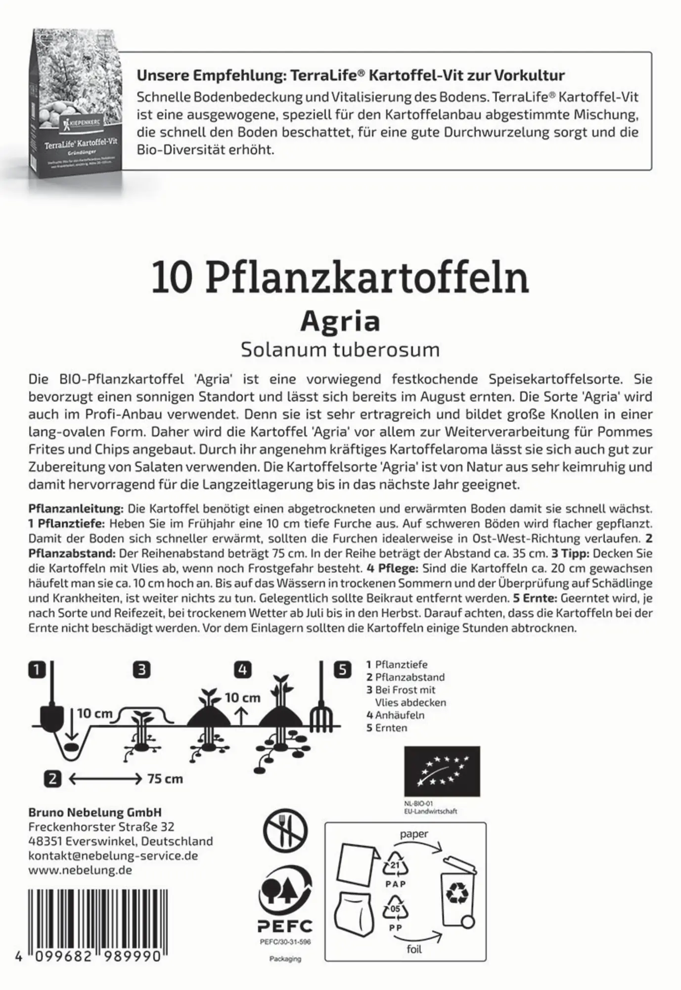 Kiepenkerl Bio Pflanzkartoffel Agria 10 Stück