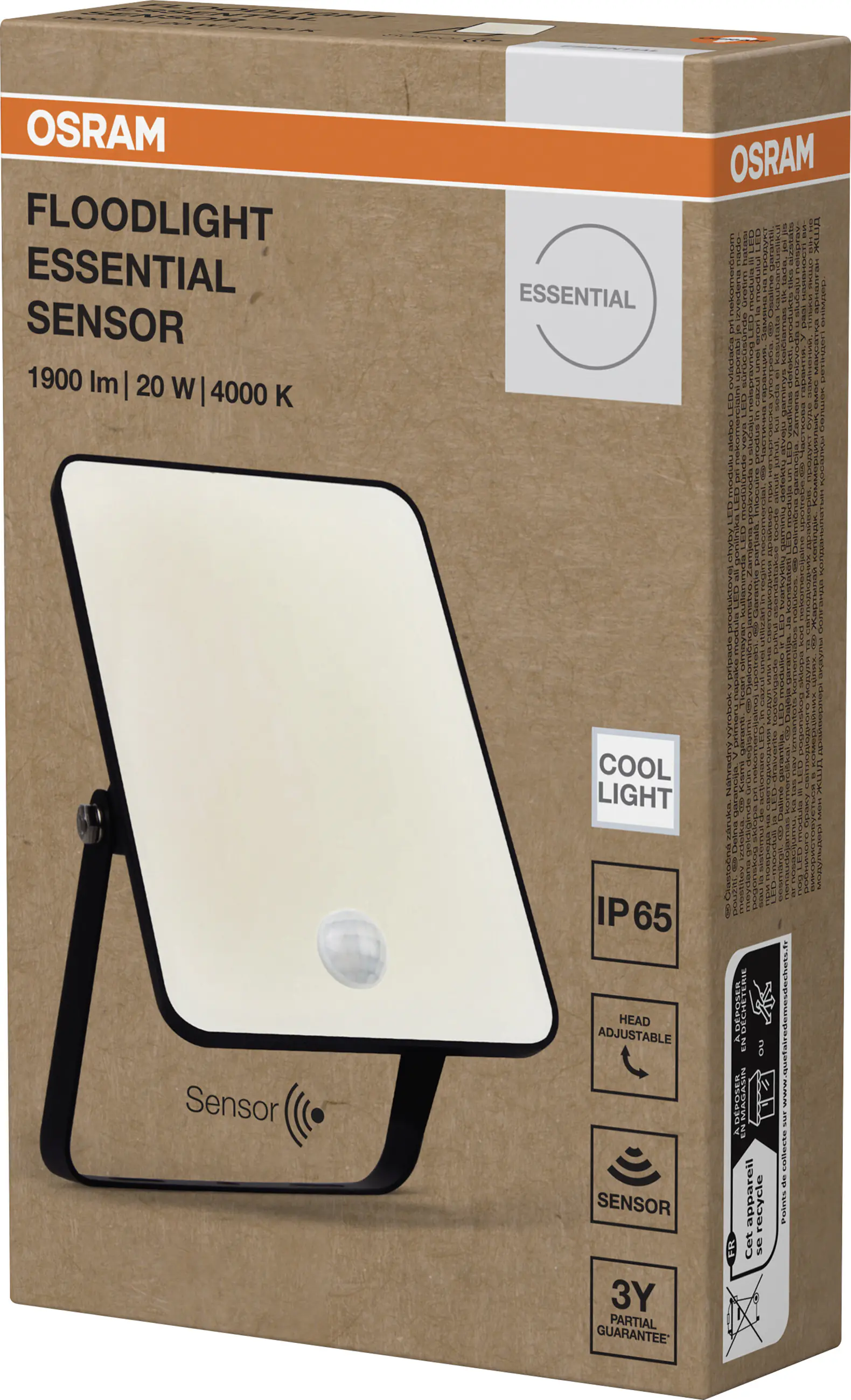 Osram LED-Außenleuchte Floodlight Essential mit Bewegungsmelder 17,3 cm neutralweiß schwarz