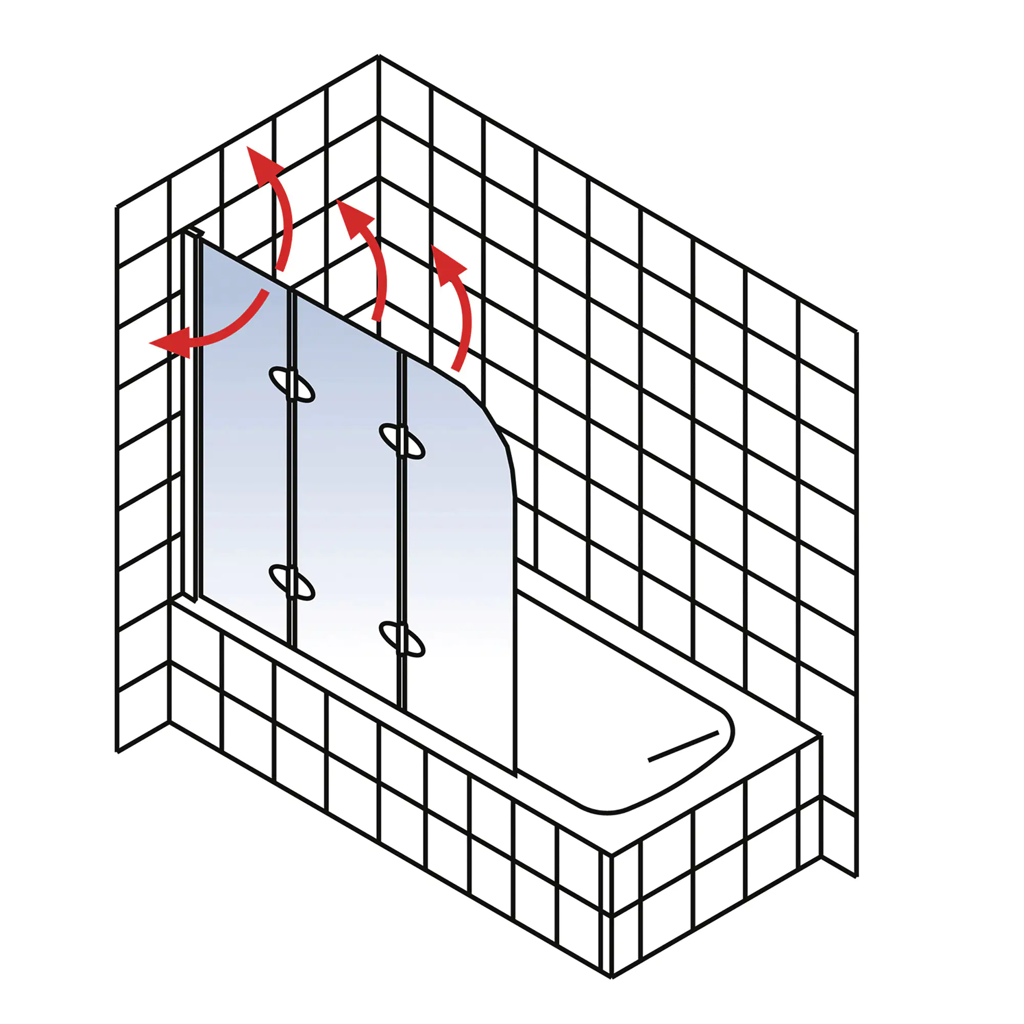 Schulte Badewannenaufsatz EP3354 3-tlg. 125 x 140 cm
