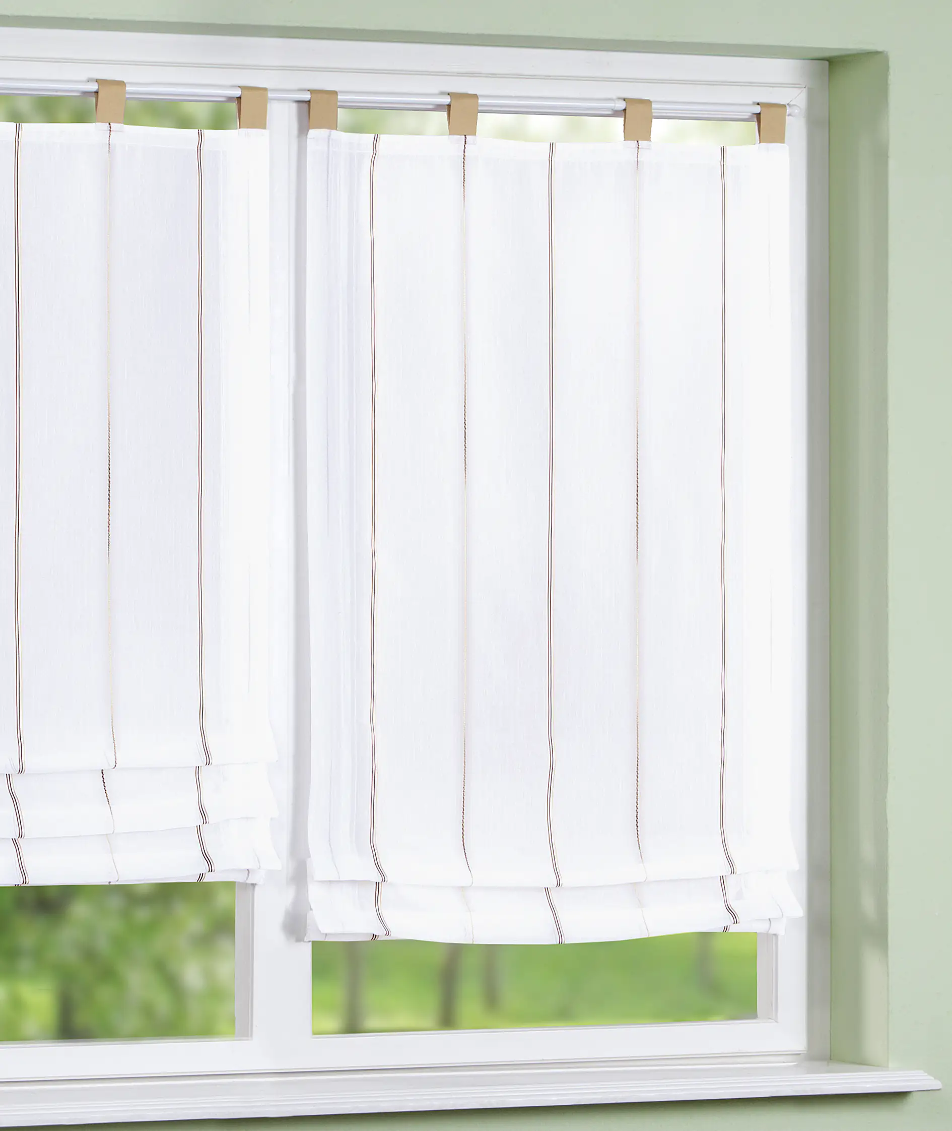 Neusser Collection Klipsrollo Michelle weiß-braun, 60 x 120 cm