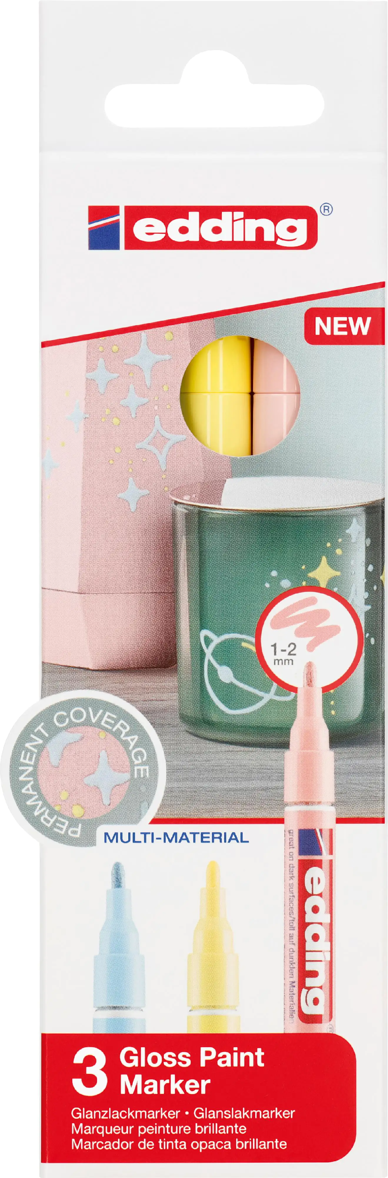 edding 751 Glanzlackmarker 3er-Set  pastell