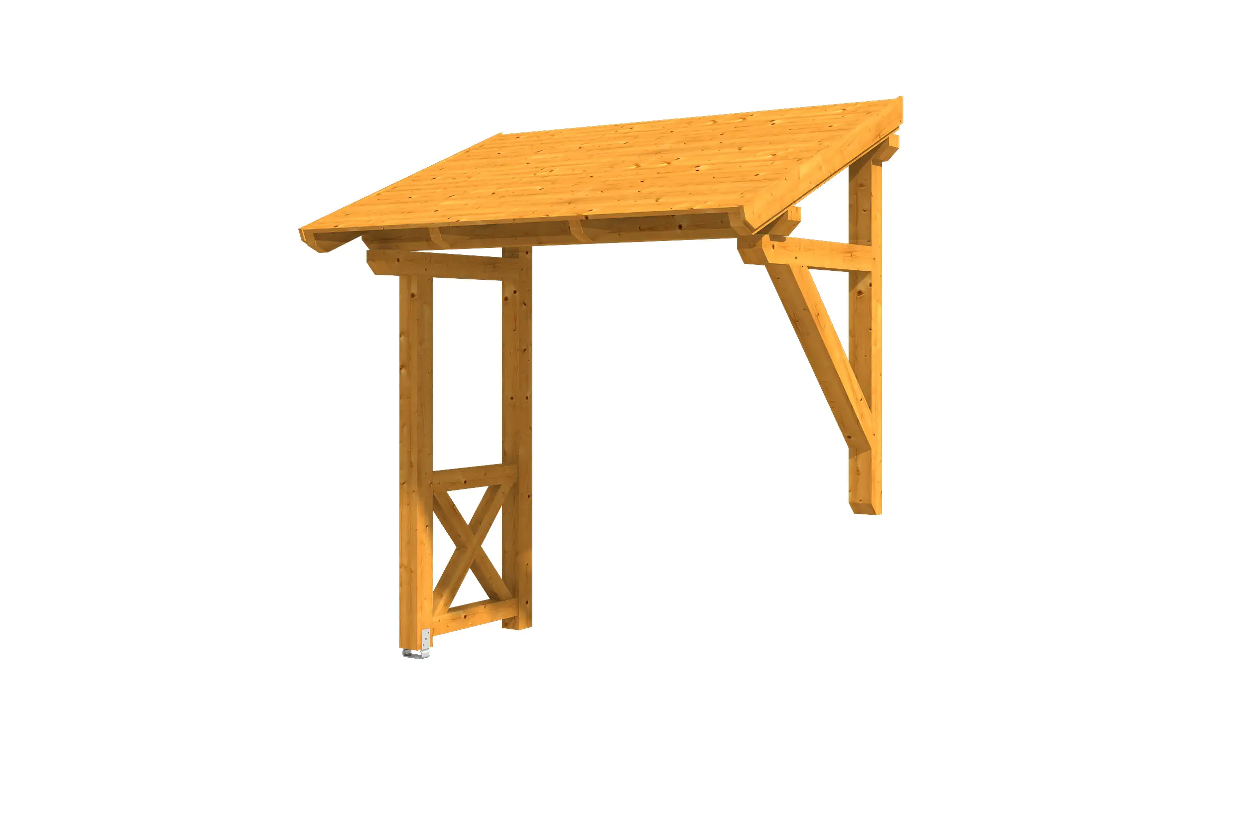 SKAN HOLZ Vordach Paderborn Typ 3 242 x 156 cm, lasiert in Eiche hell