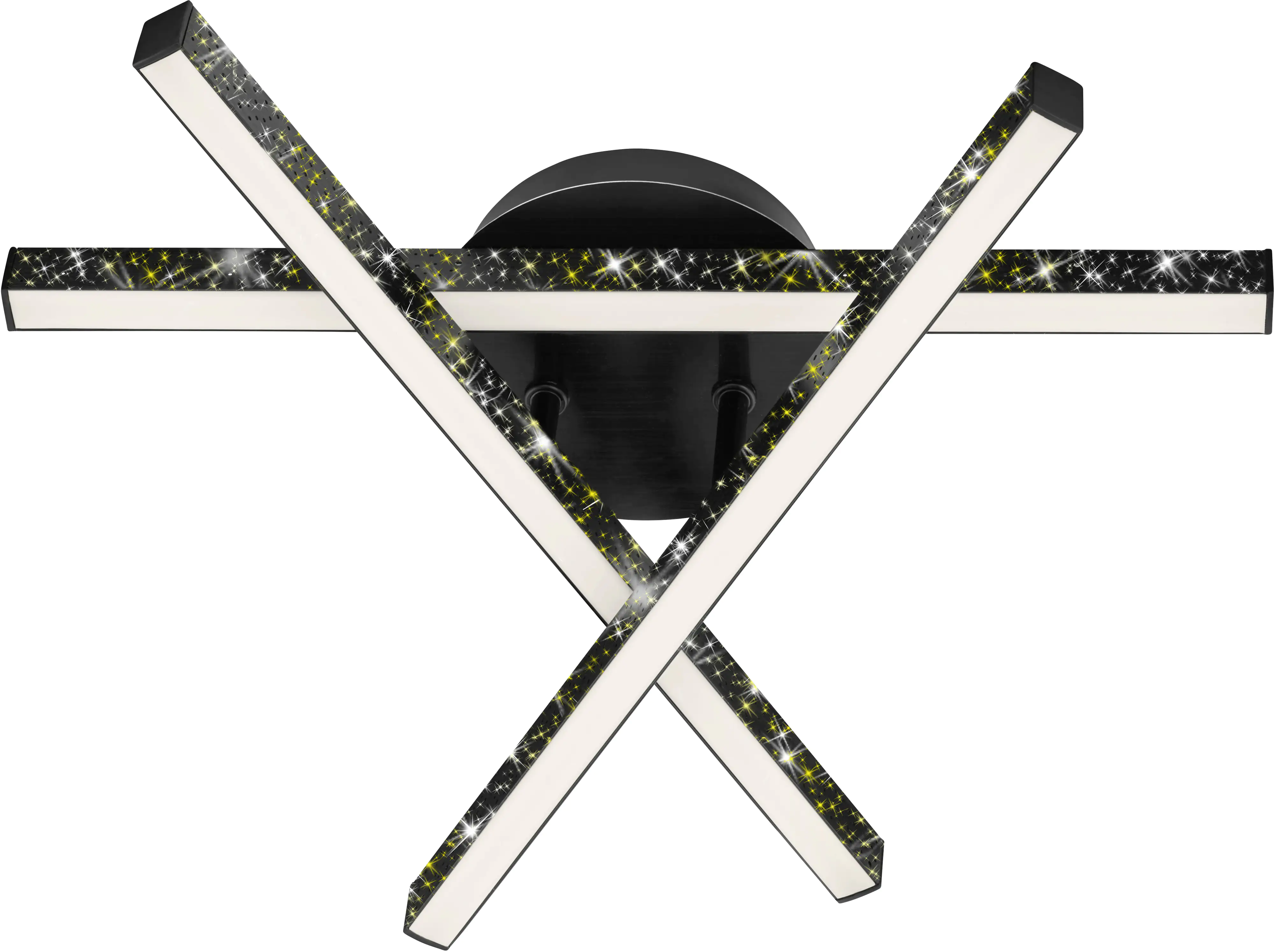 Briloner LED Deckenleuchte Rey 40 cm, schwarz, Glitzereffekt