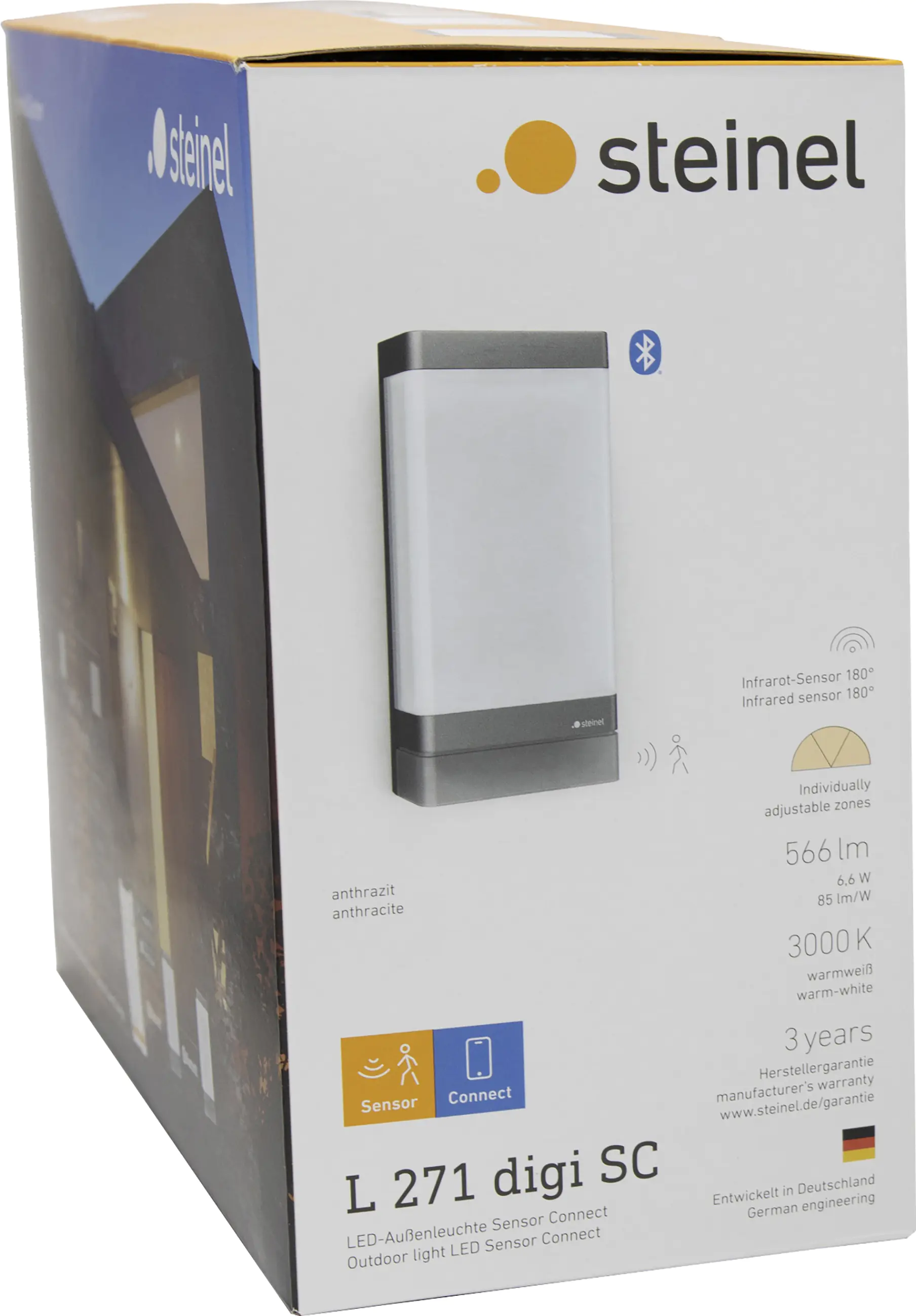 Steinel LED Außenleuchte L 271 DIGI SC 6,6W anthrazit, Alu