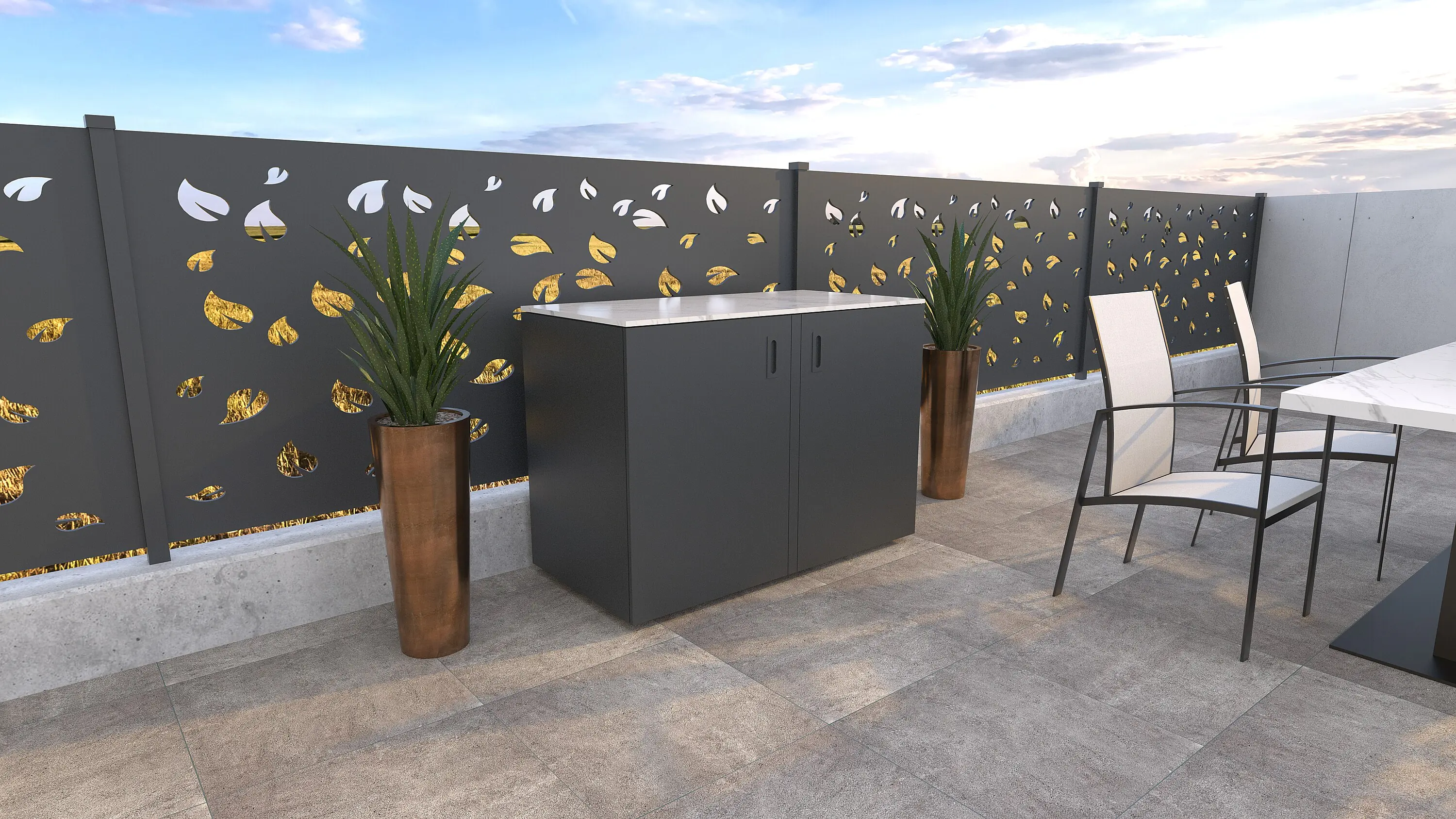 Bellano Living Eck Element für Outdoorküchen inkl. 2 Türen anthrazit