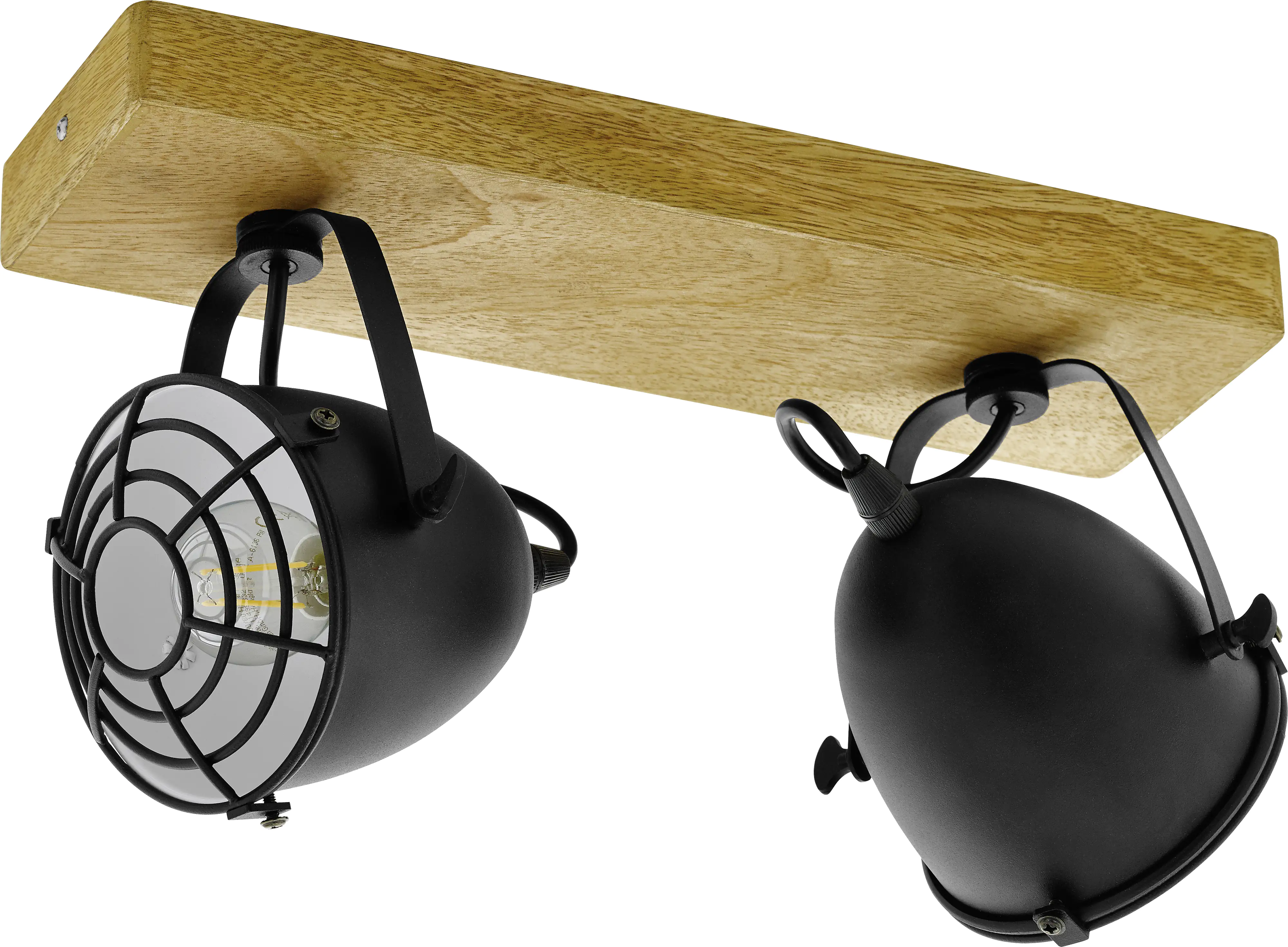 Eglo 2er Spot Gatebeck schwarz-natur 36 x 11 cm E14