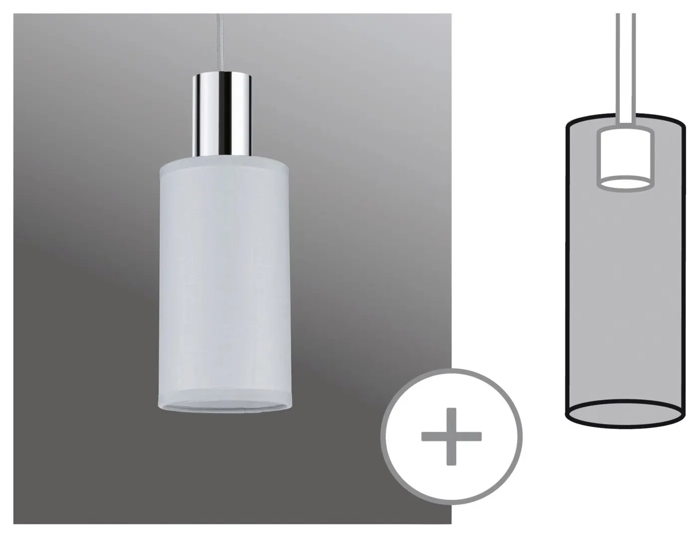 Paulmann URail Lampenschirm Valerio 2Easy grau 10 x 18 cm